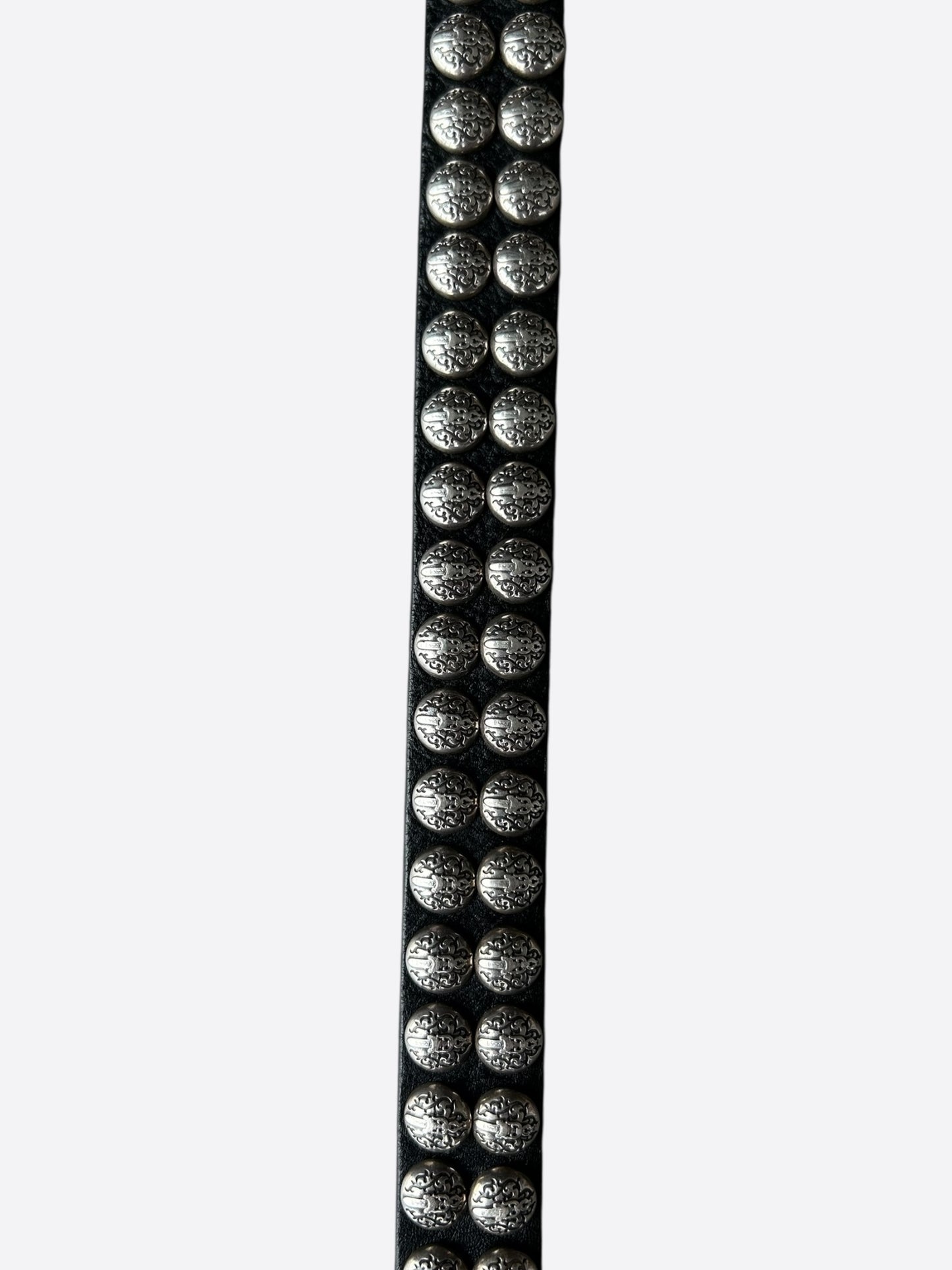 Chrome Hearts Black & Silver Dagger Logo Studded Gunslinger Belt
