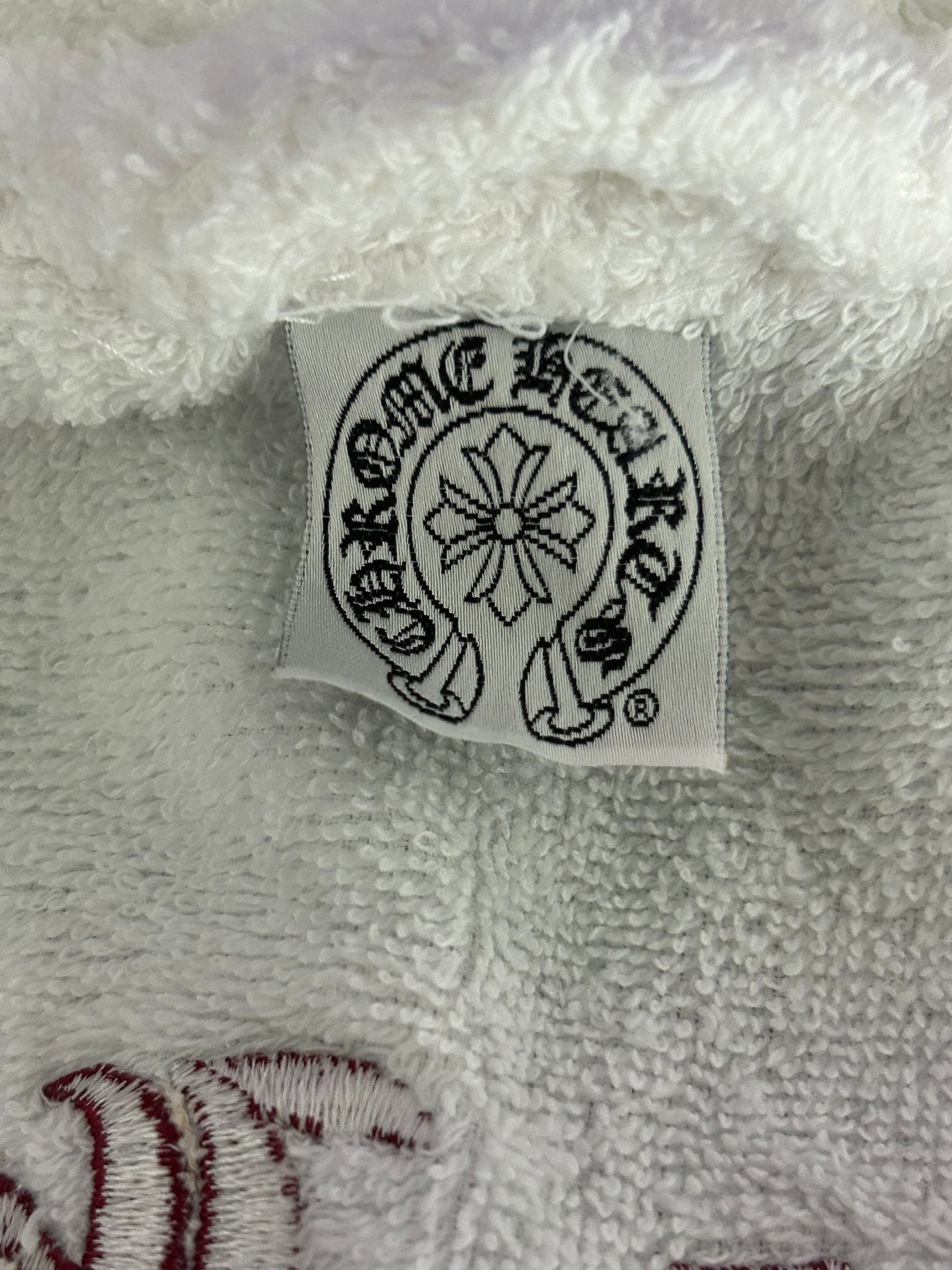 Chrome Hearts White & Red Cross Logo Robe