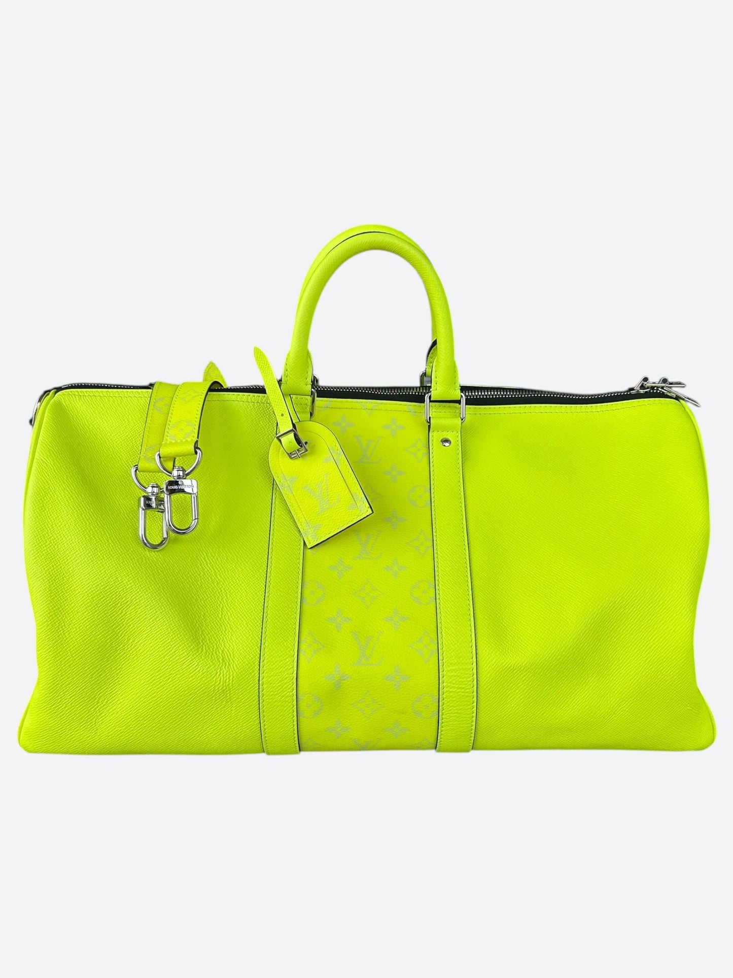 Louis Vuitton Yellow Taigarama Monogram Keepall 50
