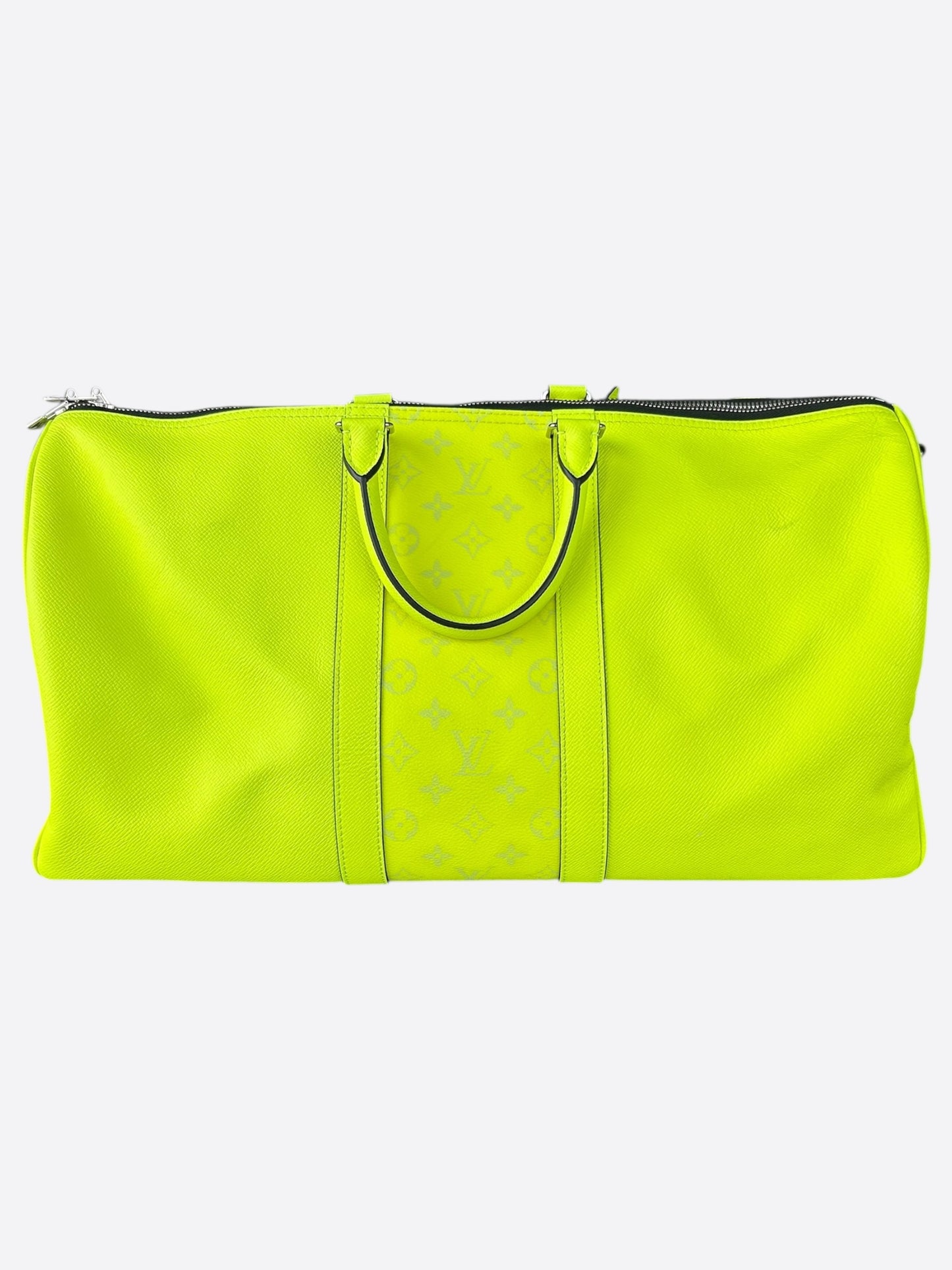 Louis Vuitton Yellow Taigarama Monogram Keepall 50
