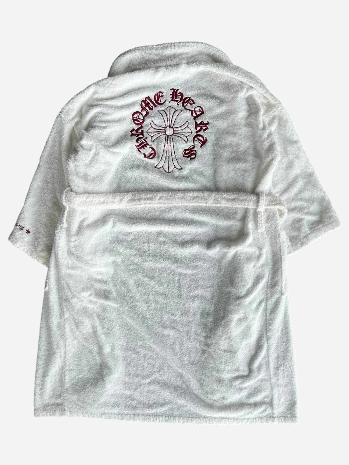 Chrome Hearts White & Red Cross Logo Robe