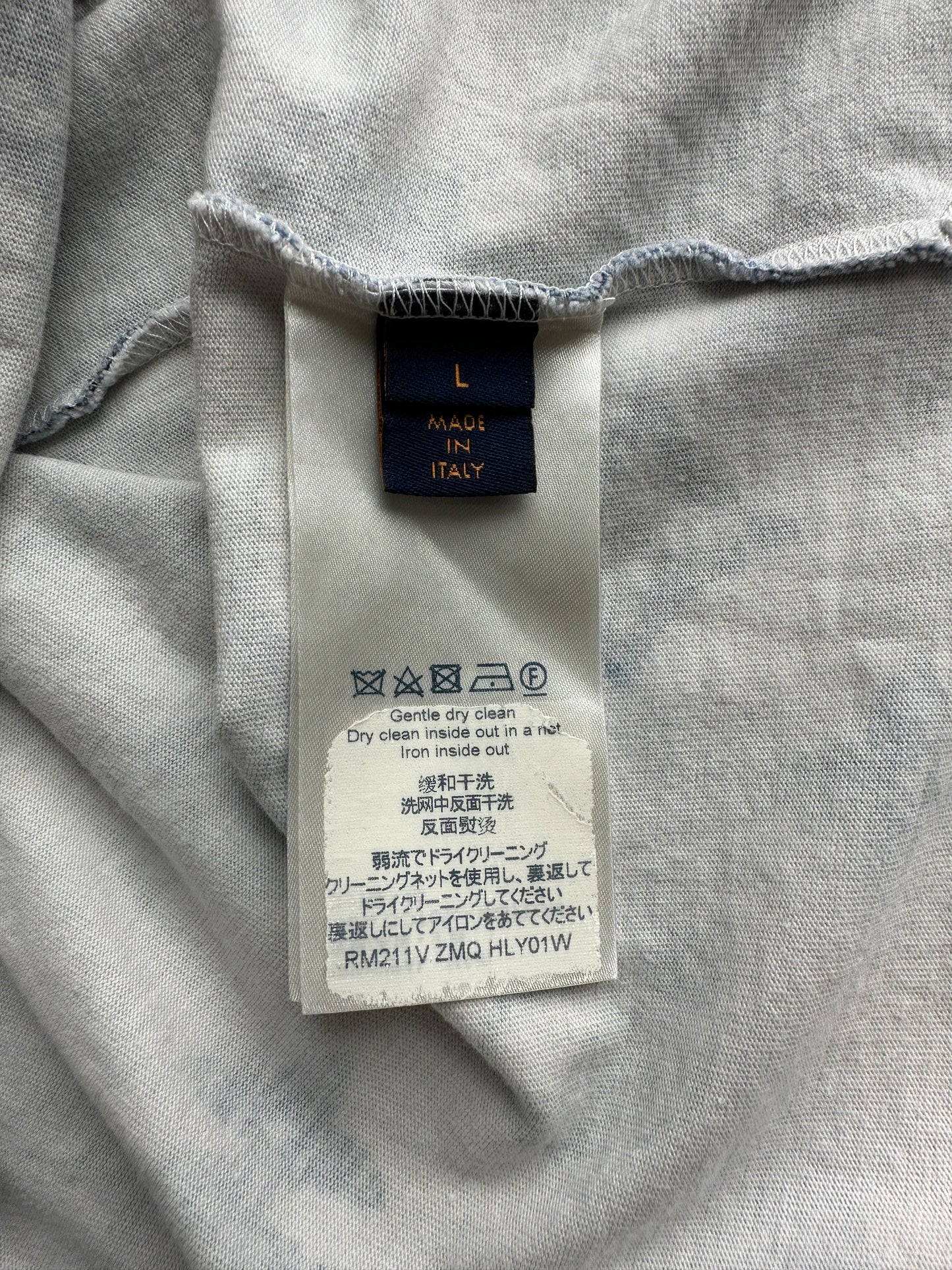 Louis Vuitton Blue & White Watercolor Monogram Polo shirt