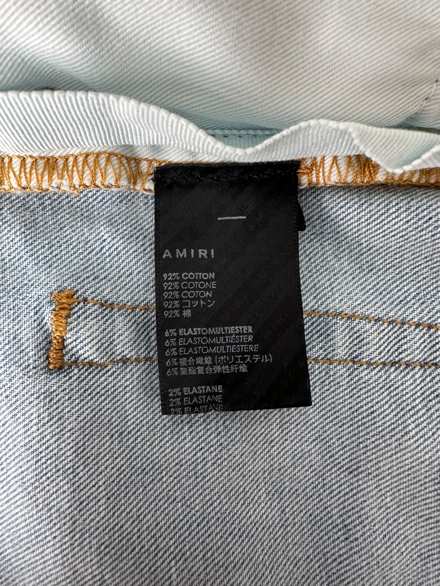 Amiri Blue MA Logo Stencil Jeans