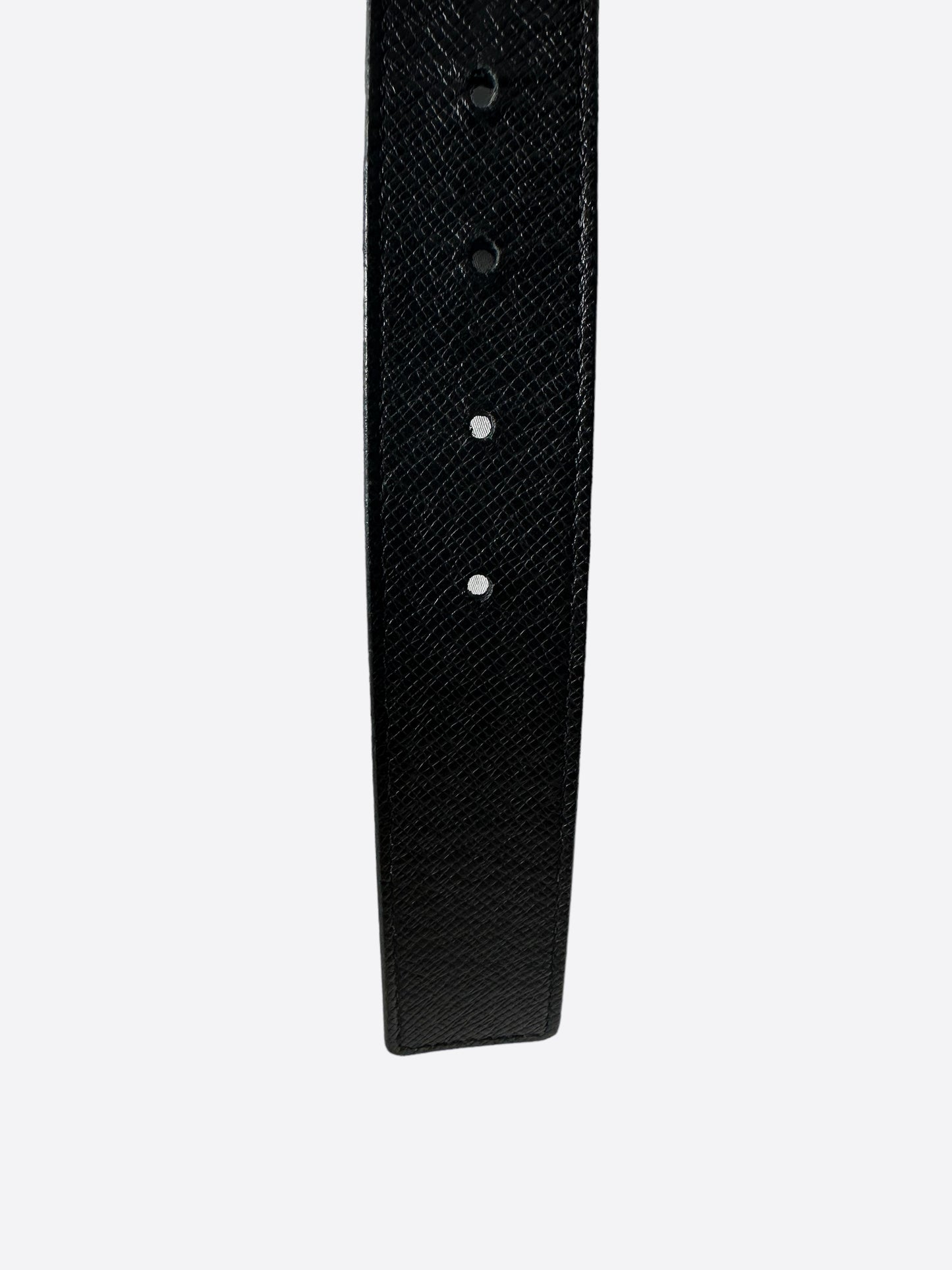 Louis Vuitton Black Taigarama Initiales Belt
