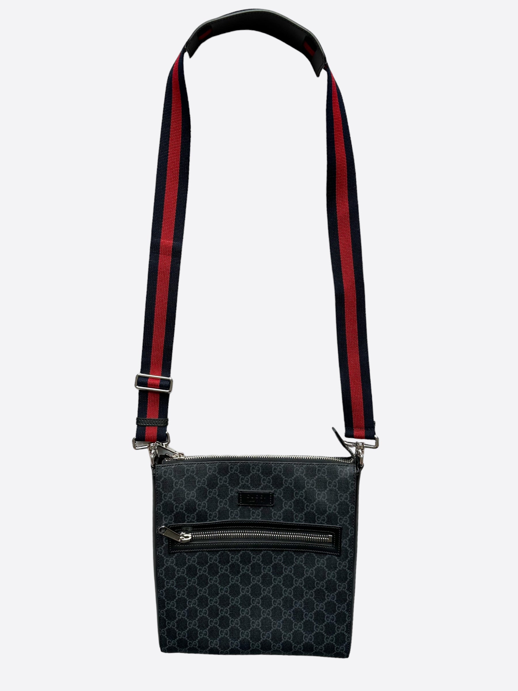 Gucci Black GG Monogram Small Messenger Bag Savonches