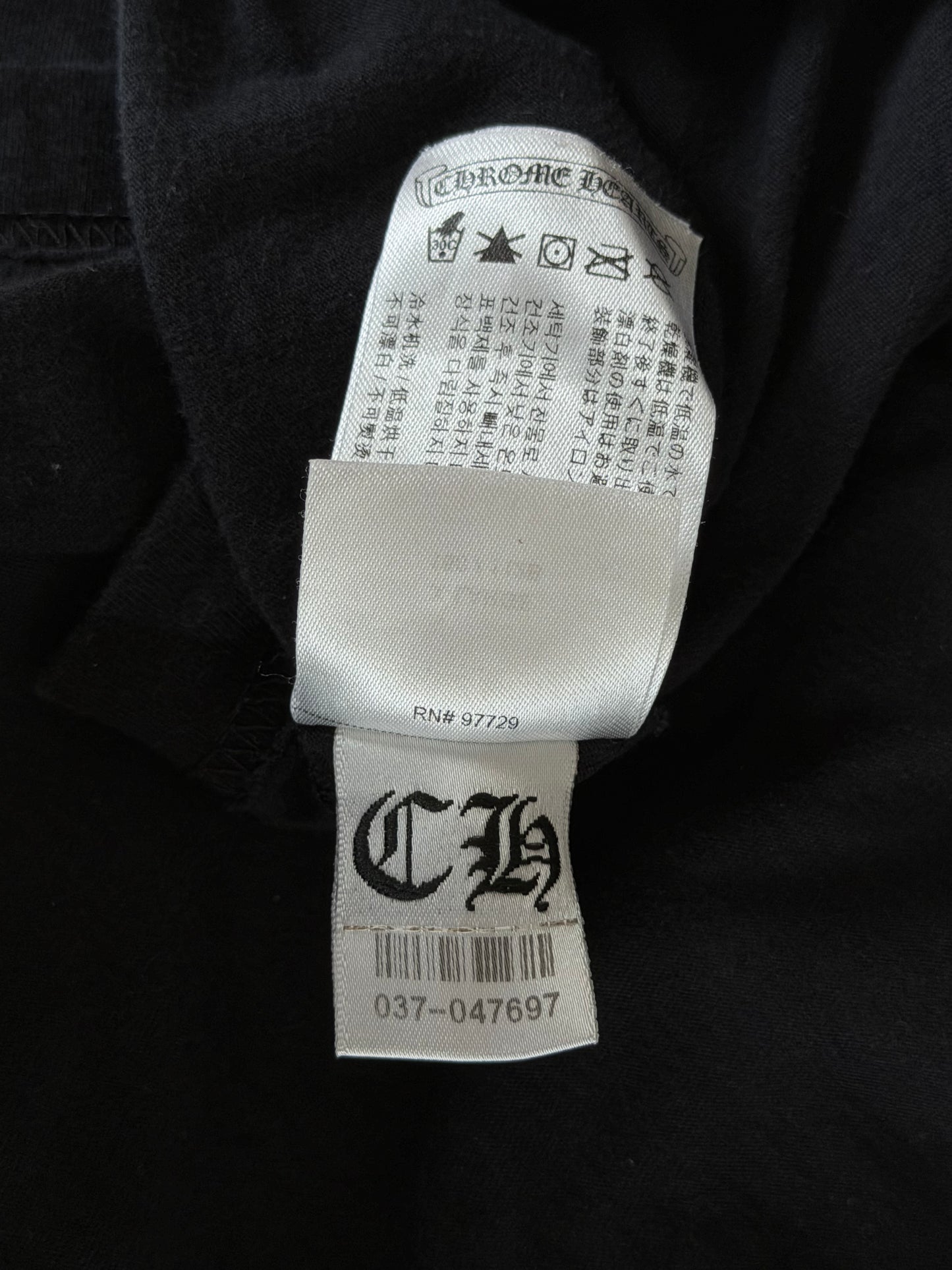 Chrome Hearts Black & White Cemetery Jacquard Horseshoe Logo T-Shirt