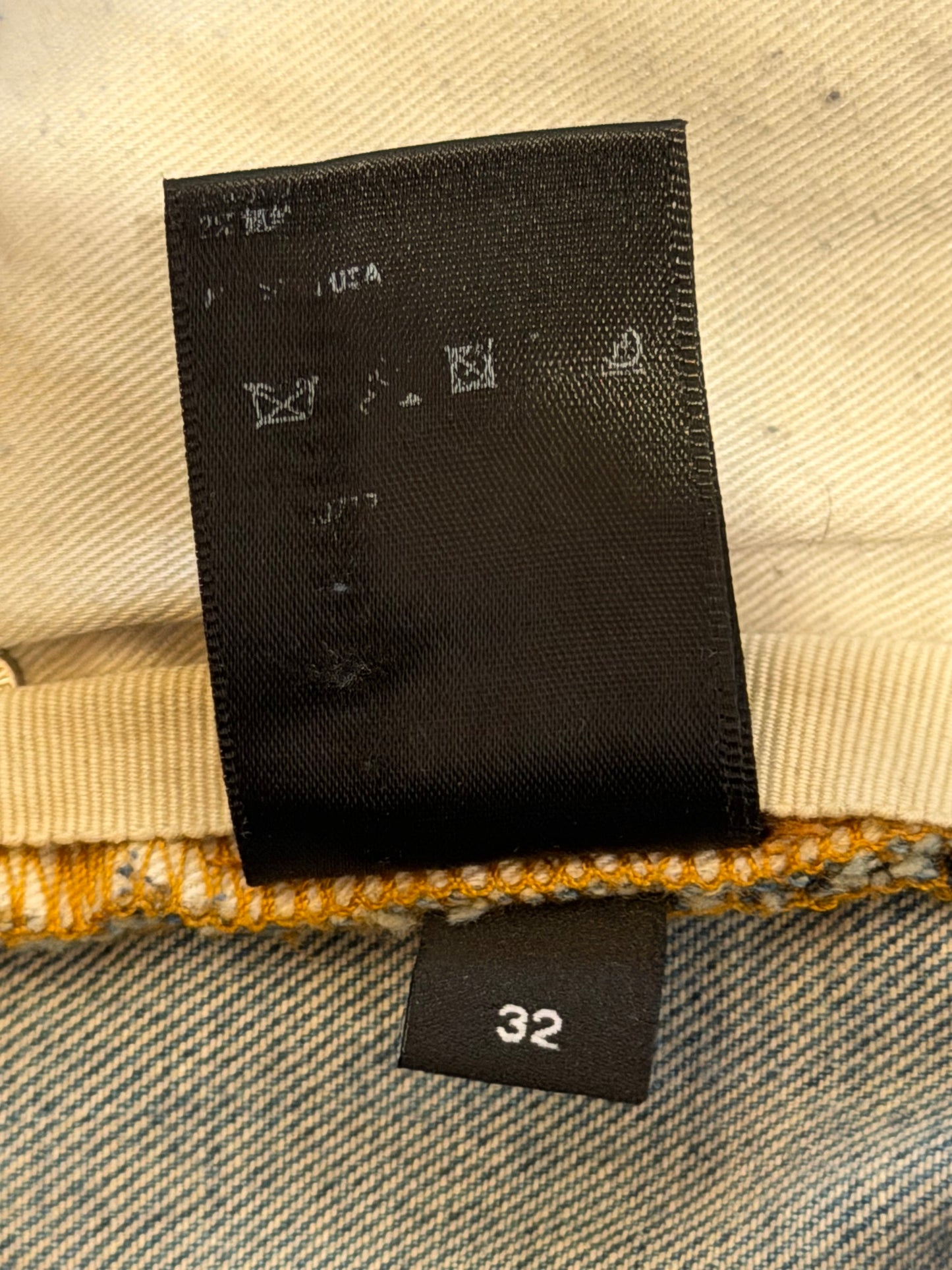 Amiri Clay Indigo Blue Denim Core Applique Logo Jeans
