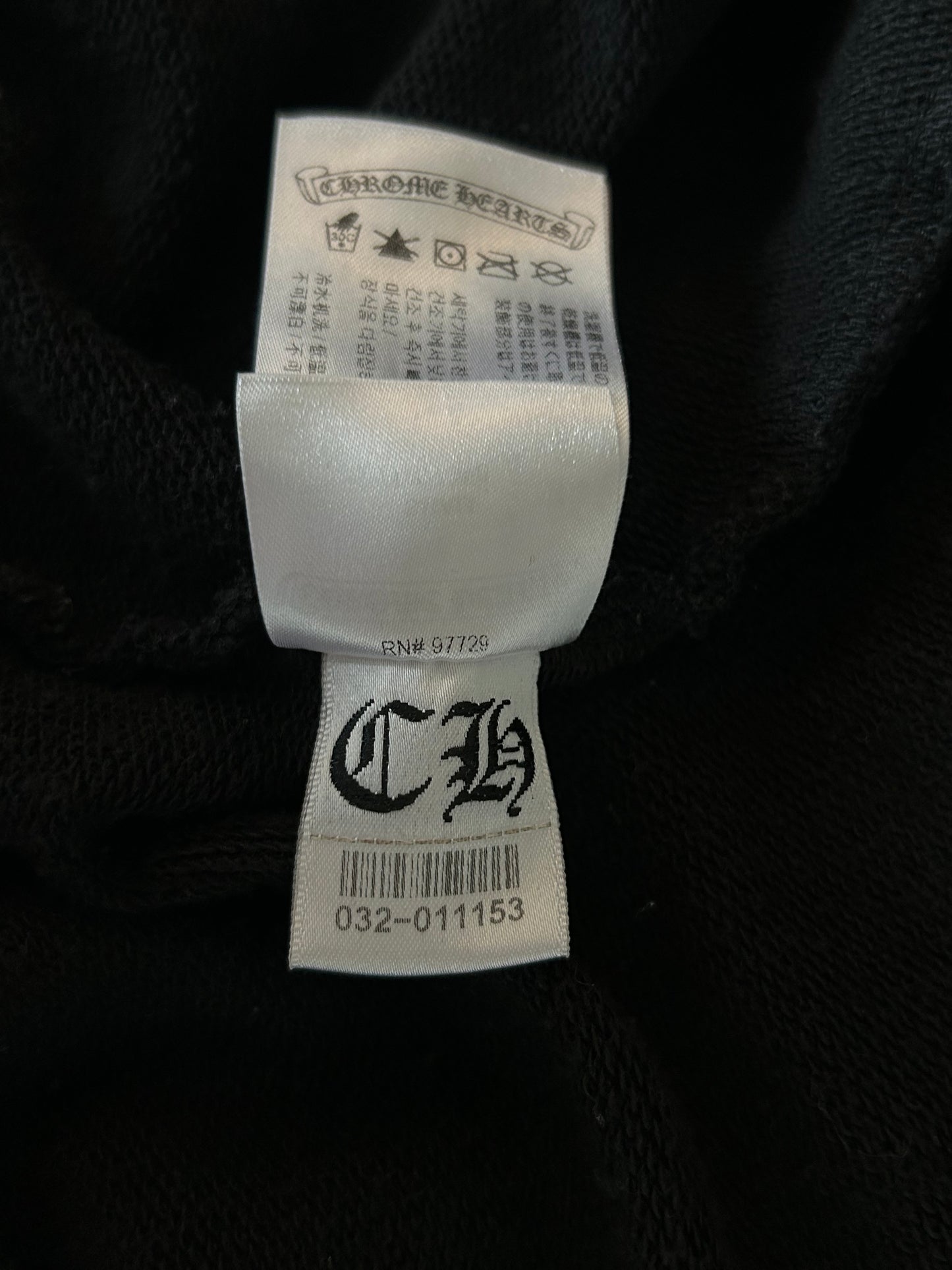 Chrome Hearts Black & White Cross Jacquard Horseshoe Logo Hoodie