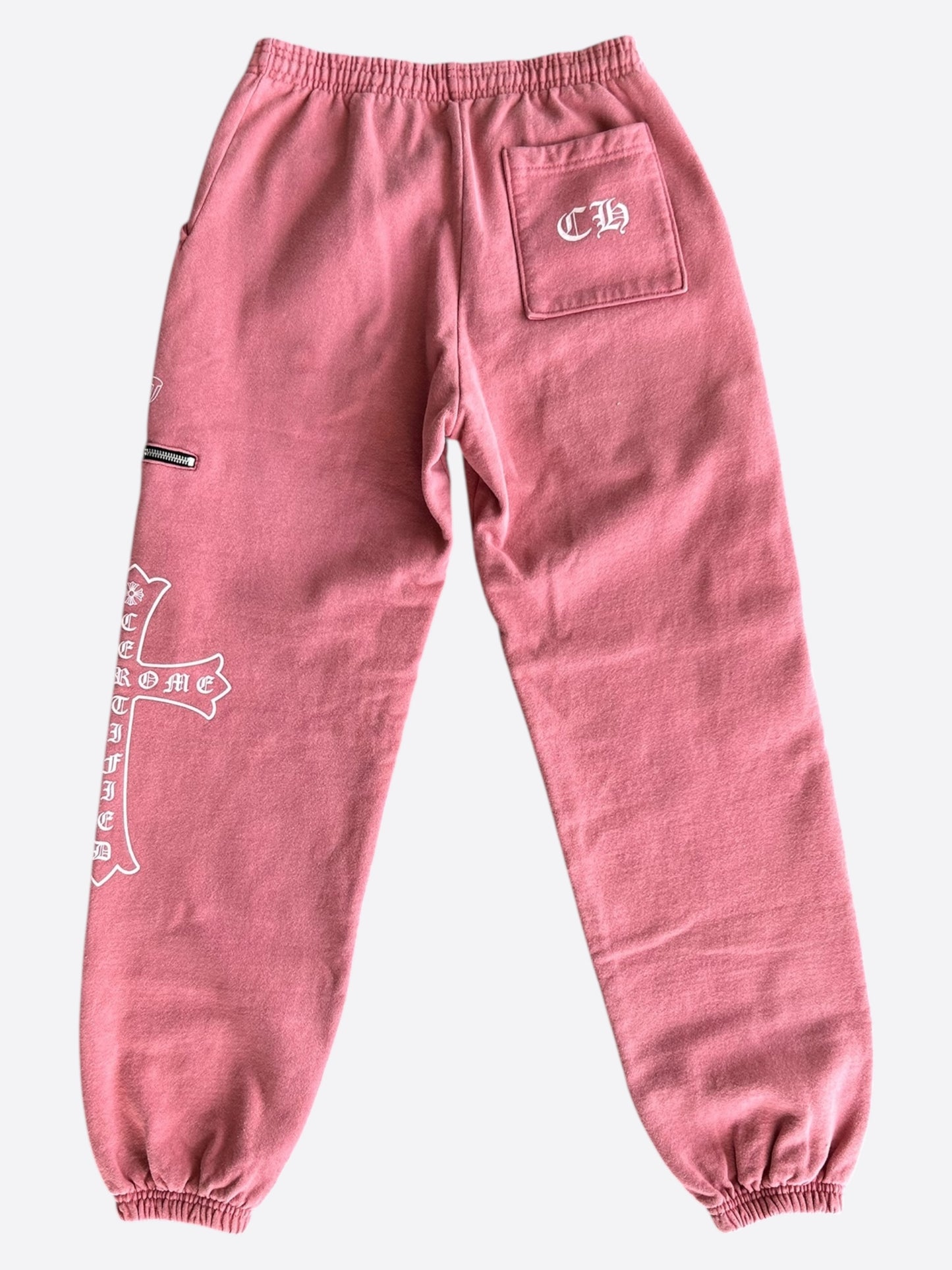 Chrome Hearts Drake Red & White Certified Chrome Cross Logo Sweatpants