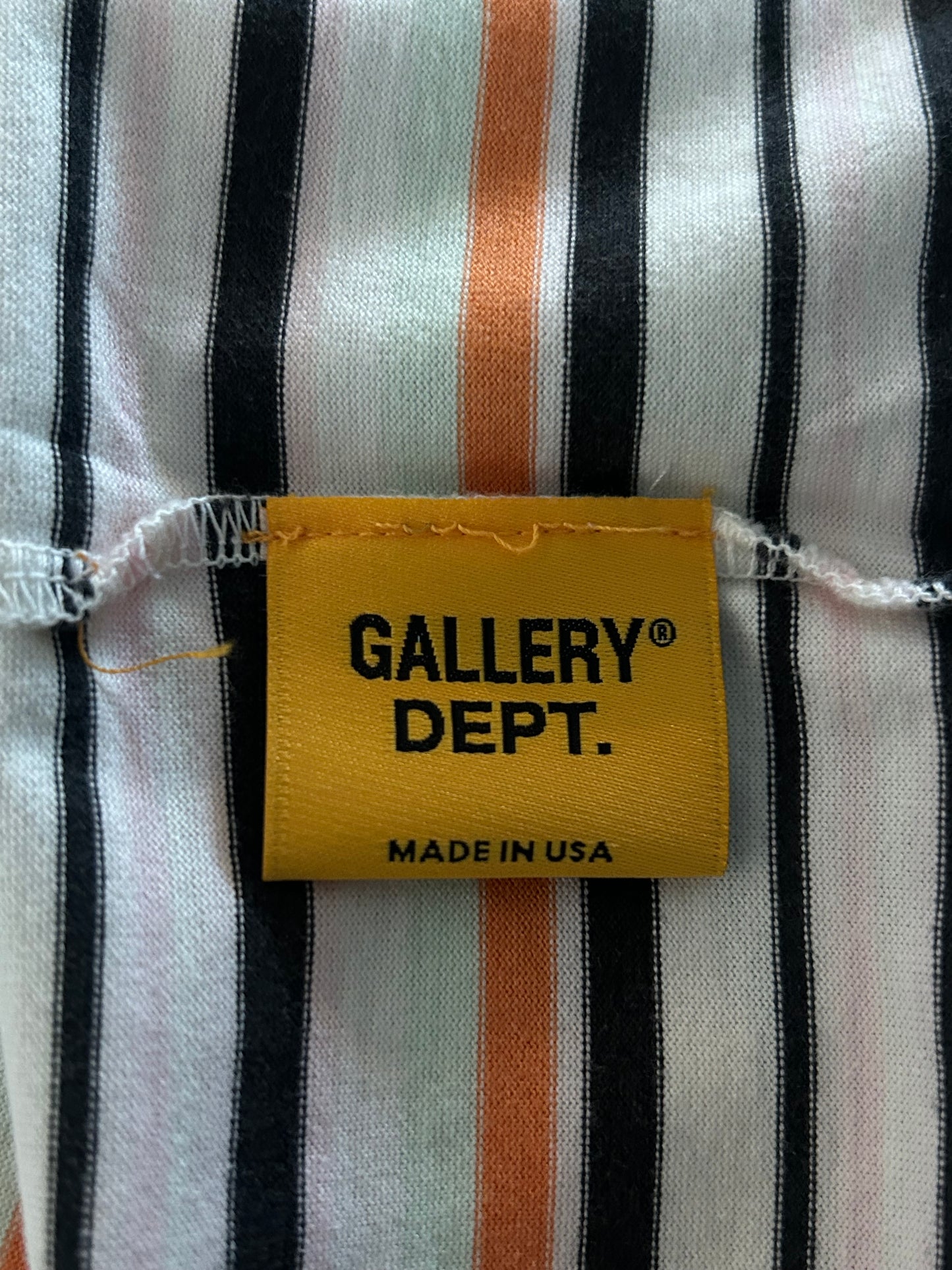 Gallery Dept Multicolor Striped Paint Splatter Logo T-Shirt