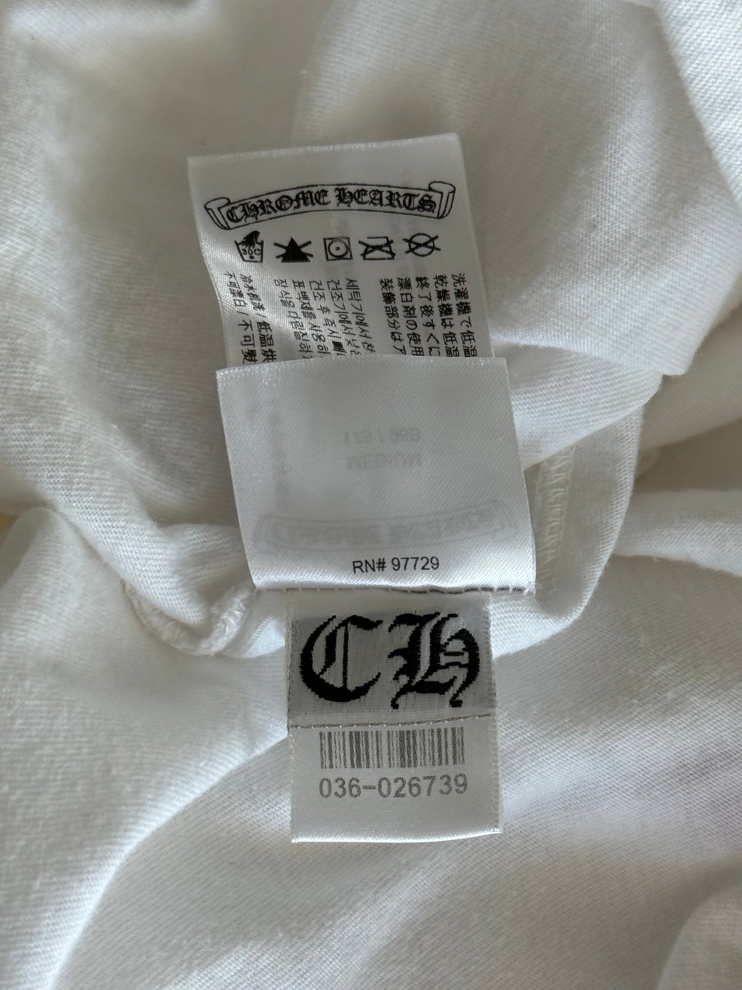 Chrome Hearts White & Purple Neck Logo Longsleeve T-Shirt