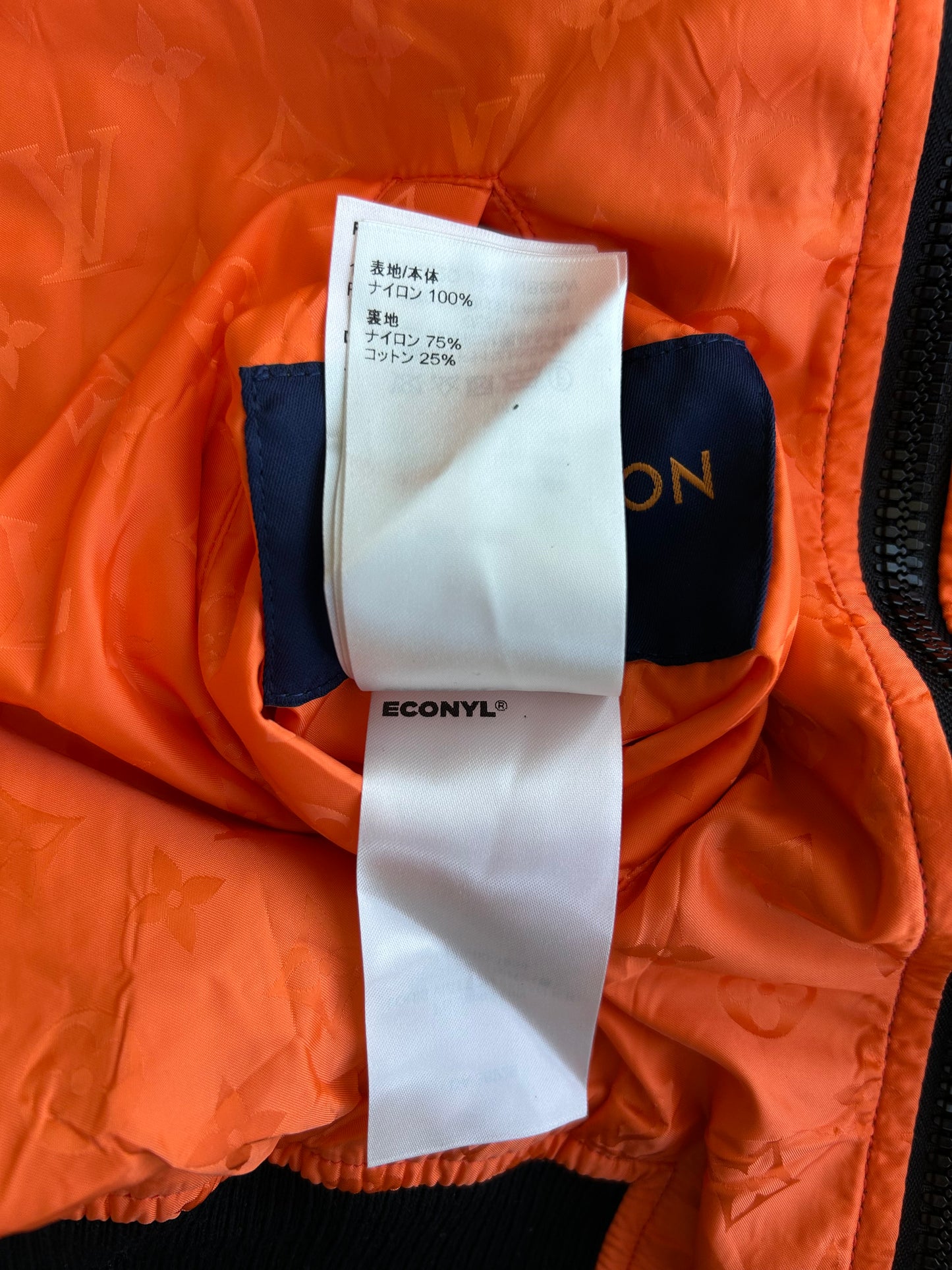 Louis Vuitton Black & Orange Monogram Reversible Bomber Jacket