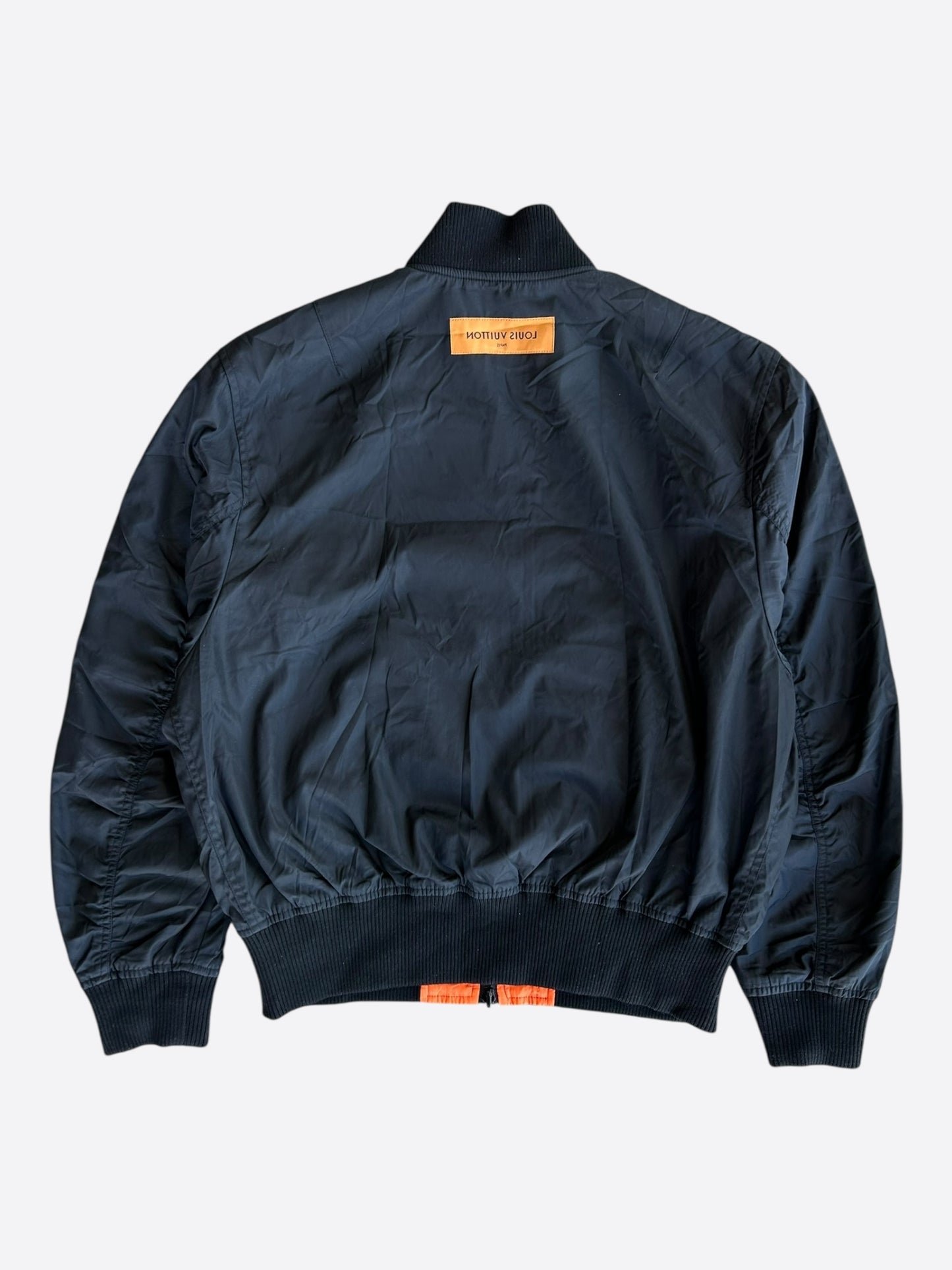 Louis Vuitton Black & Orange Monogram Reversible Bomber Jacket