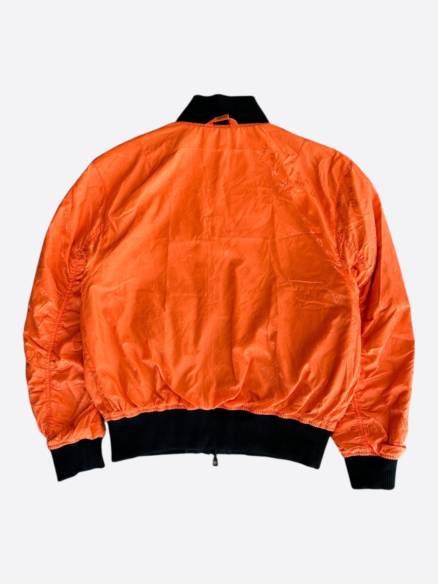 Louis Vuitton Black & Orange Monogram Reversible Bomber Jacket