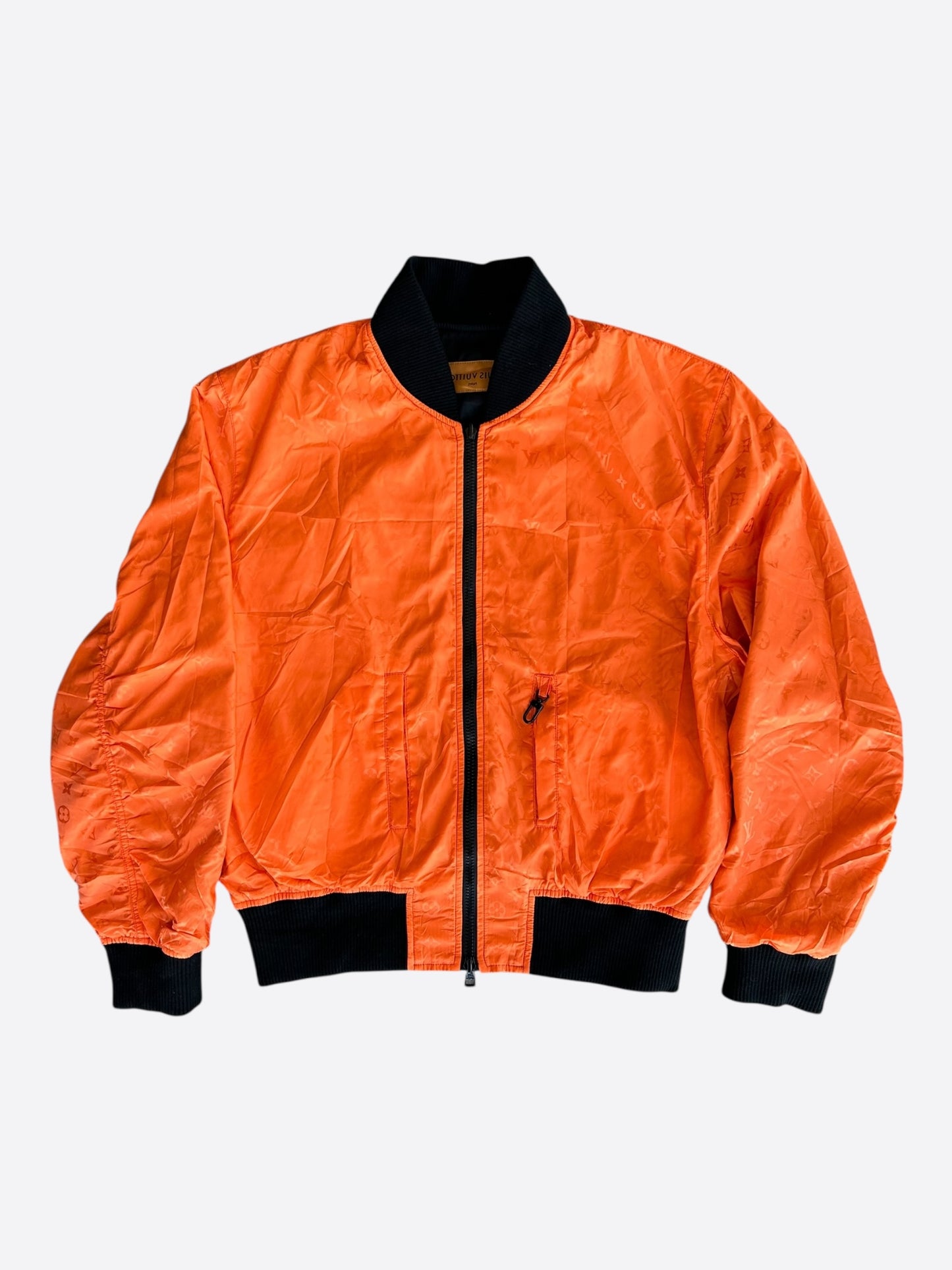 Louis Vuitton Black & Orange Monogram Reversible Bomber Jacket