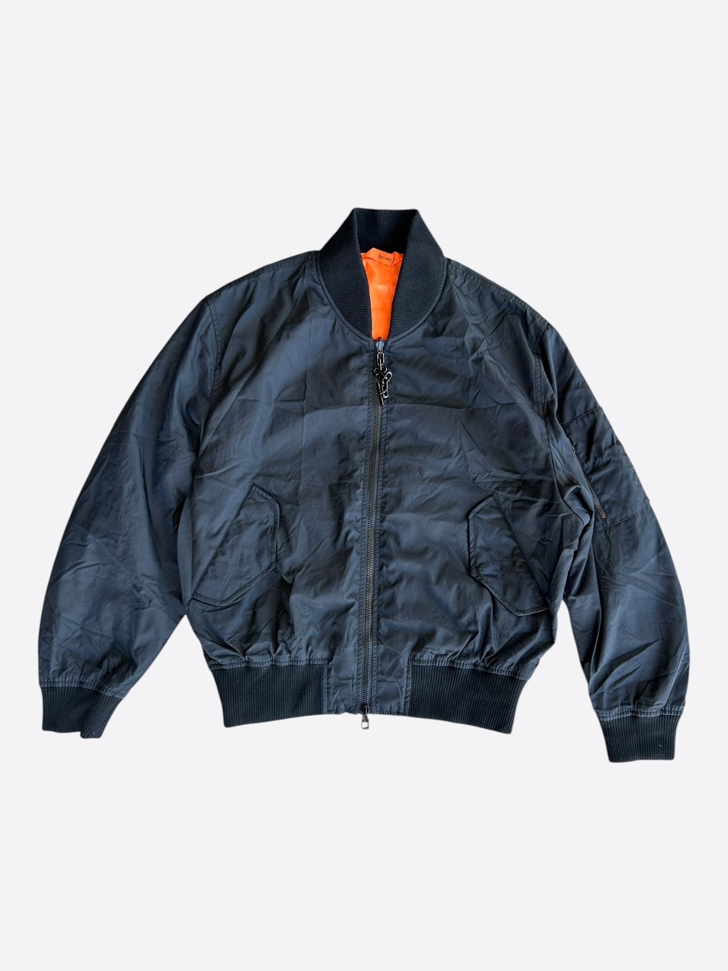 Louis Vuitton Black & Orange Monogram Reversible Bomber Jacket