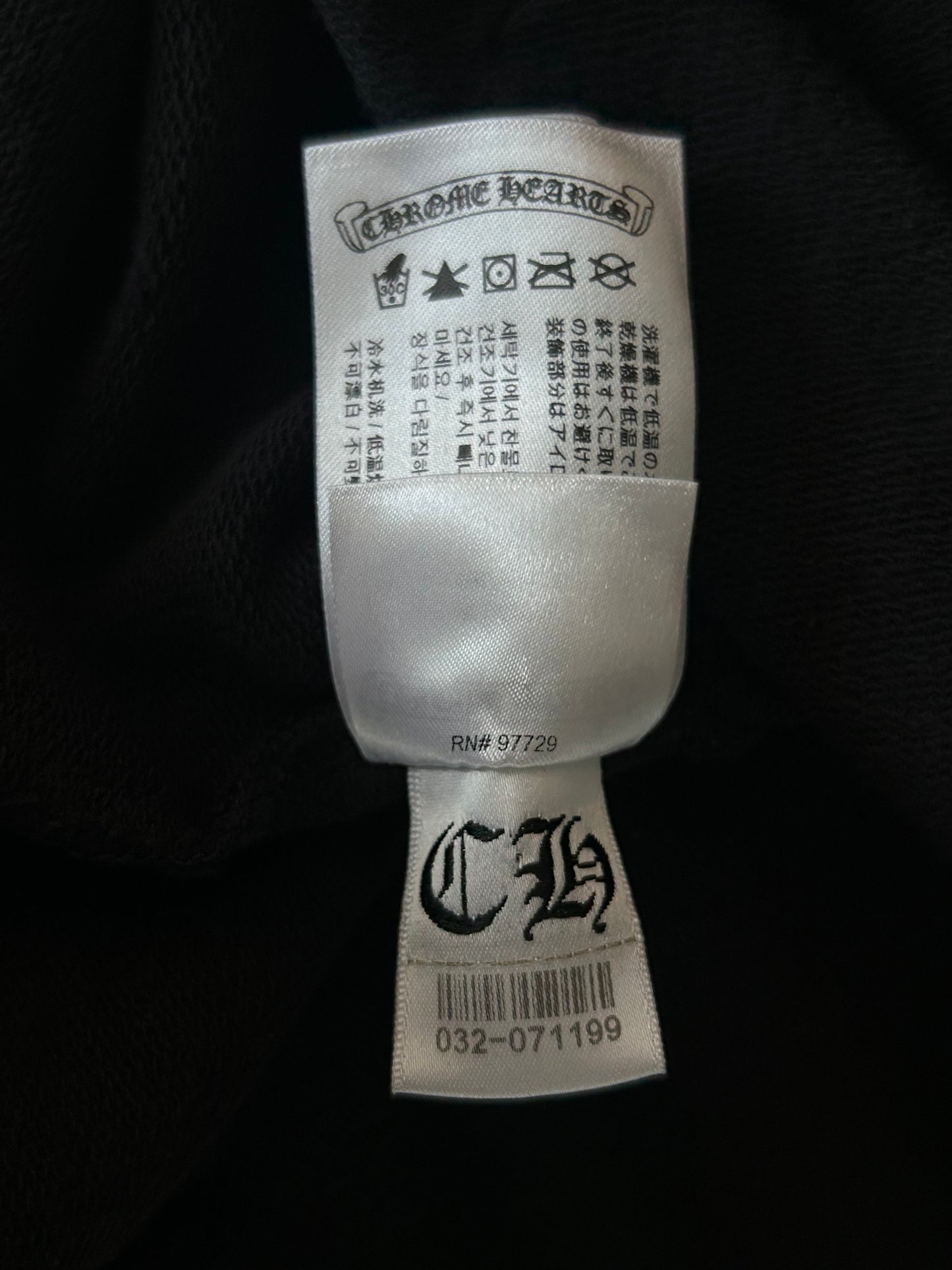 Chrome Hearts Black & White Cross Jacquard Horseshoe Logo Hoodie