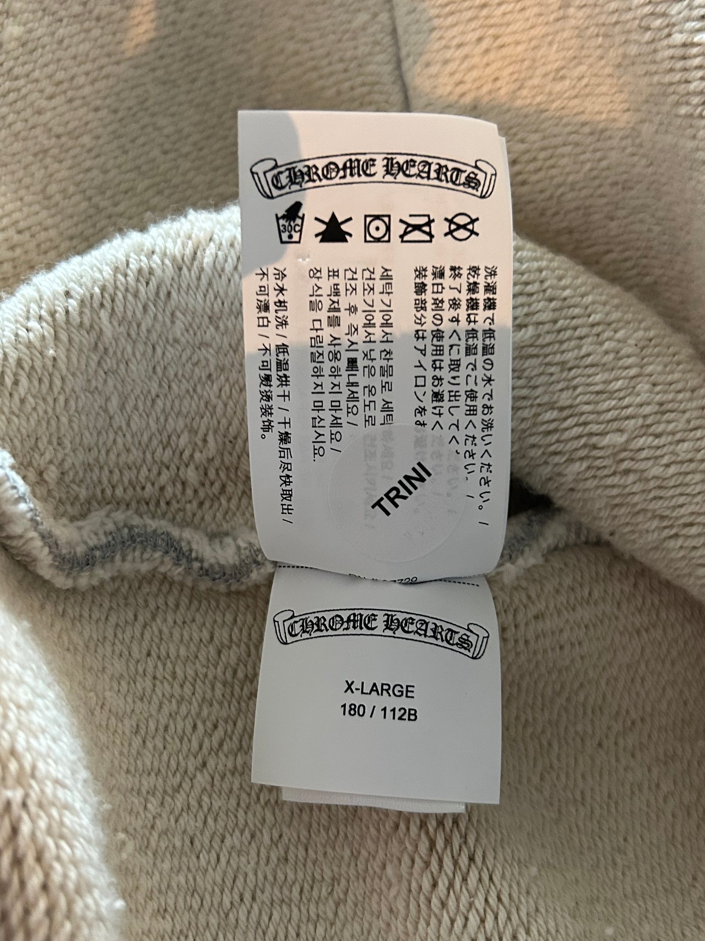 Chrome Hearts Grey & Black Triple Cross CH Logo Embroidered Hoodie