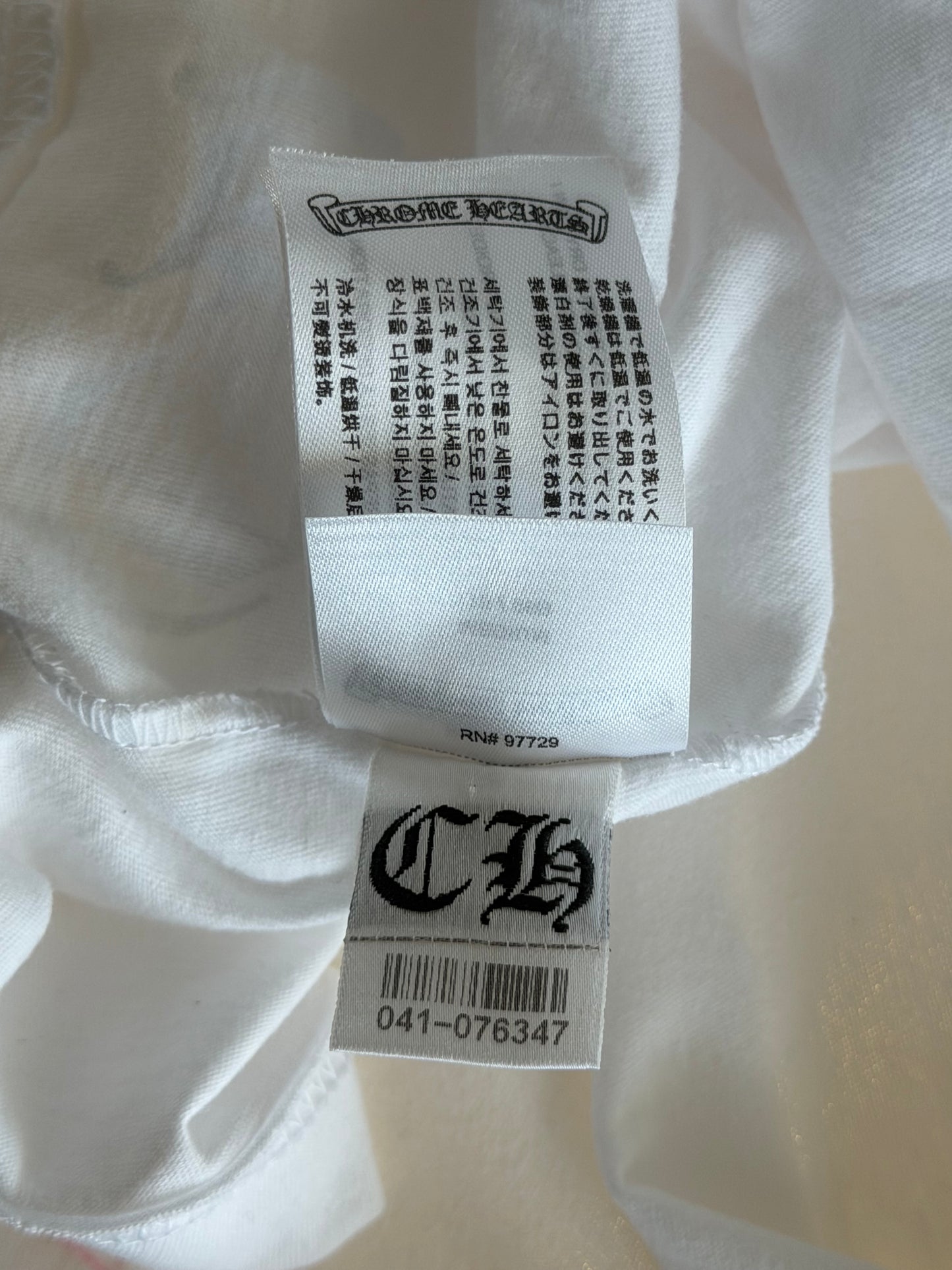 Chrome Hearts White & Pink Horseshoe Logo T-Shirt