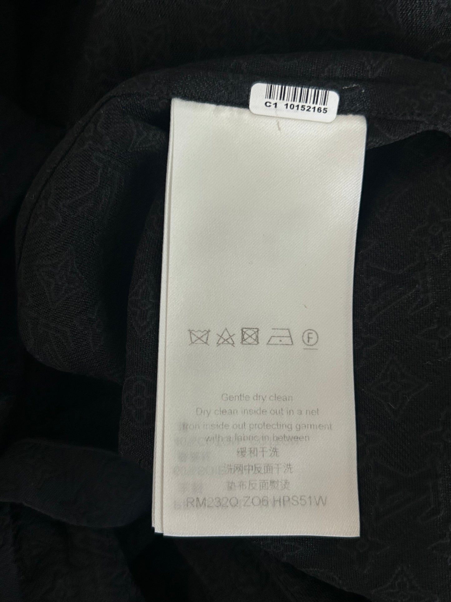 Louis Vuitton Black Mini Monogram Silk Button Up Shirt