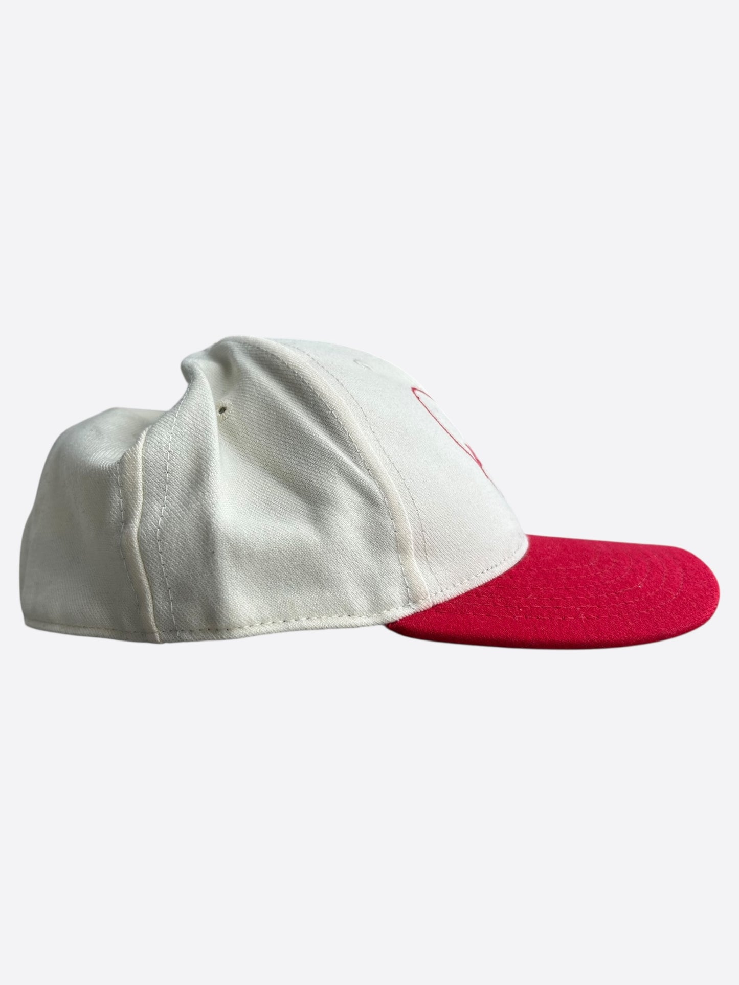 Chrome Hearts White & Red Heart Logo Fitted Hat