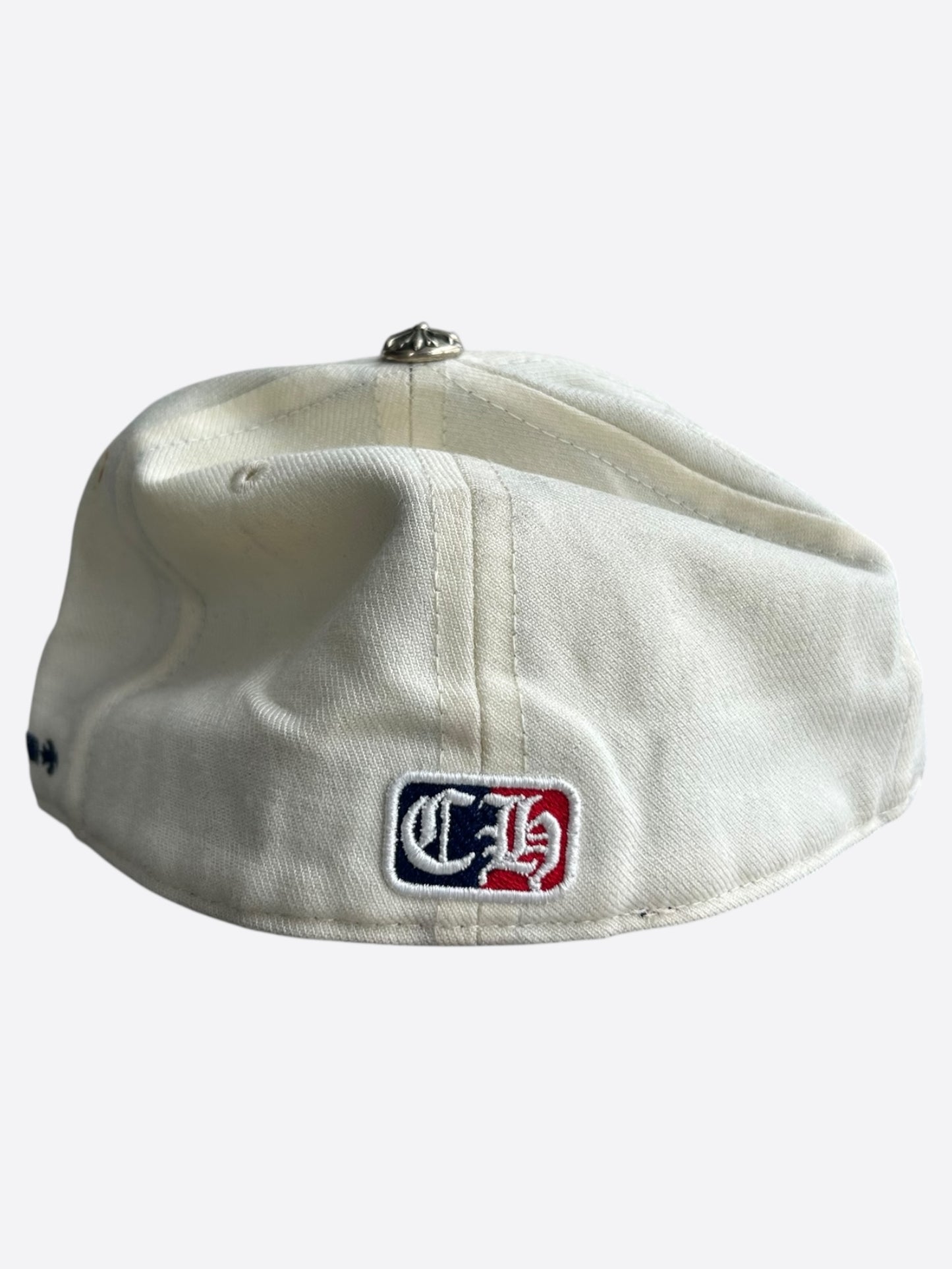Chrome Hearts White & Red Heart Logo Fitted Hat