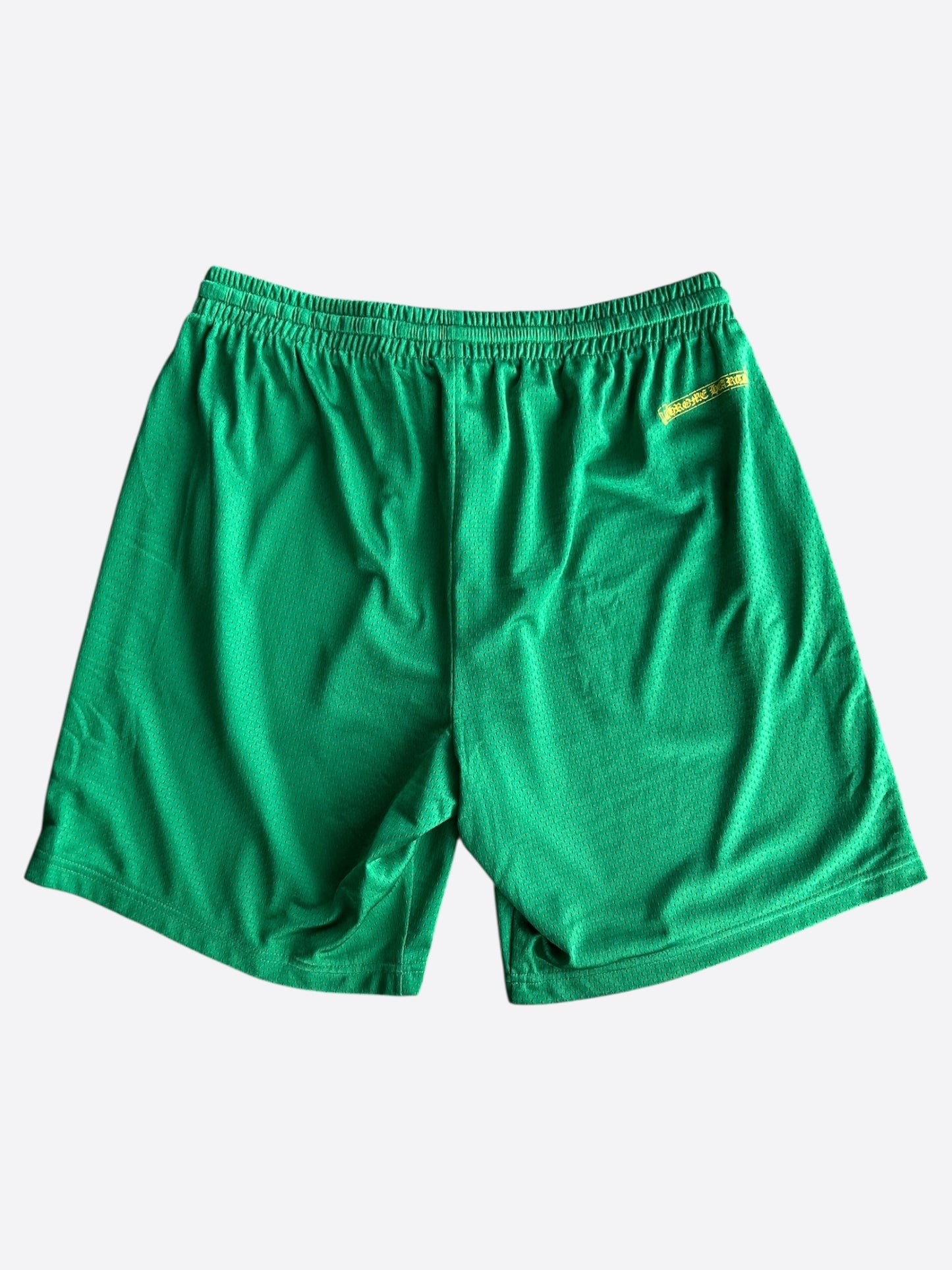 Chrome Hearts Green & Yellow Logo Mesh Shorts