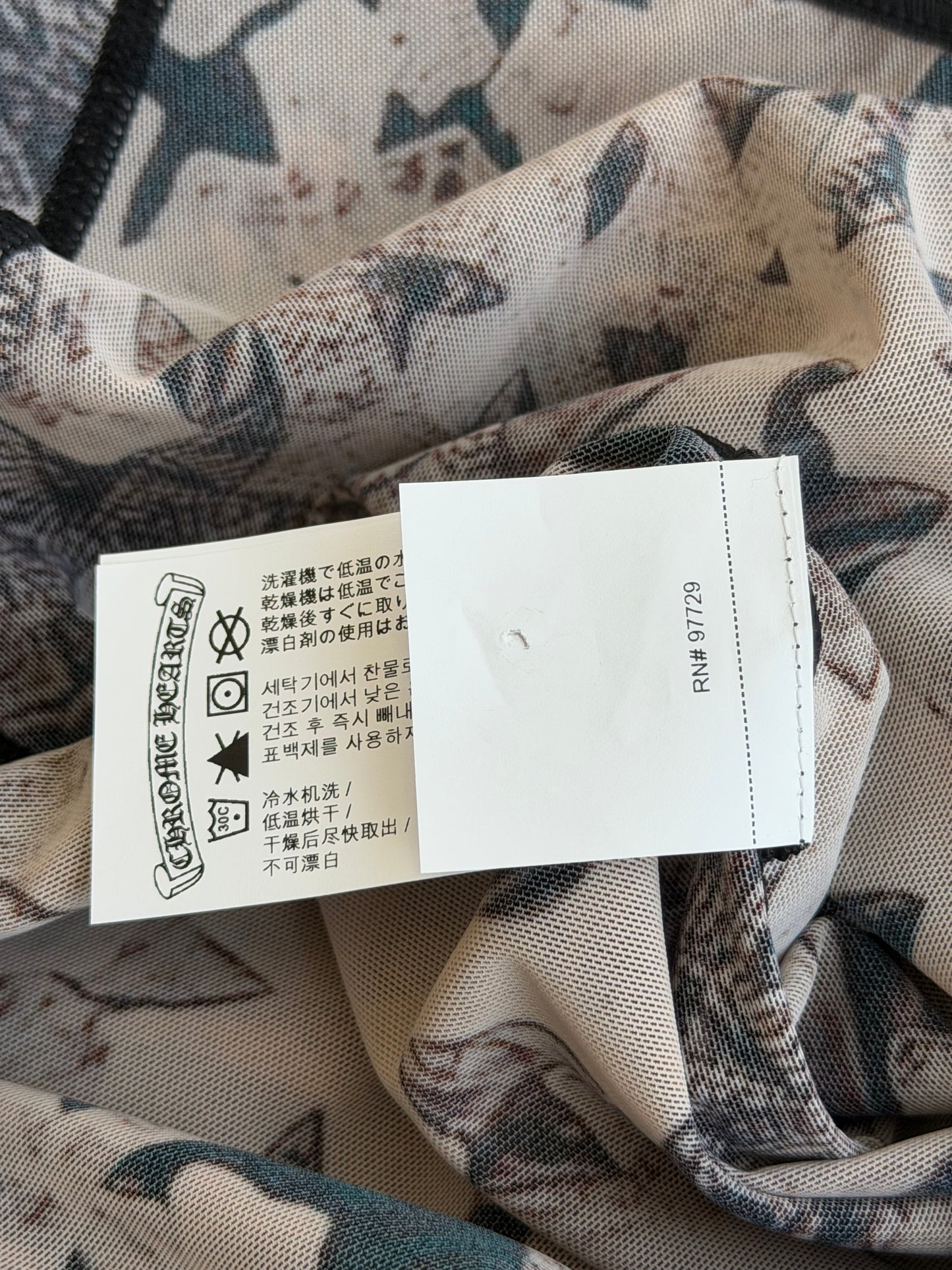 Chrome Hearts Brown All Over Cross Print Mesh Longsleeve Top