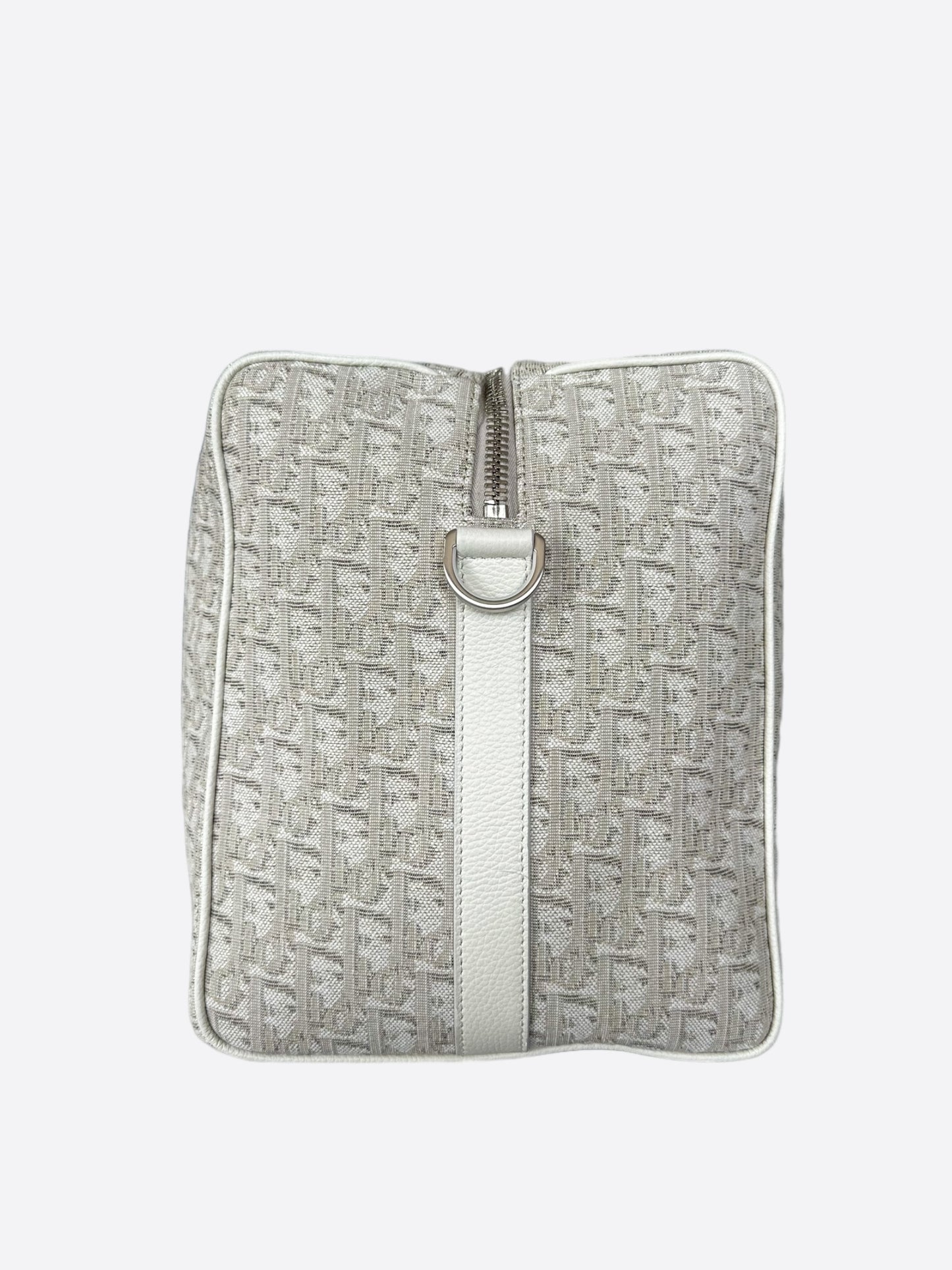 Dior White Oblique Lingot 50 Duffle Bag