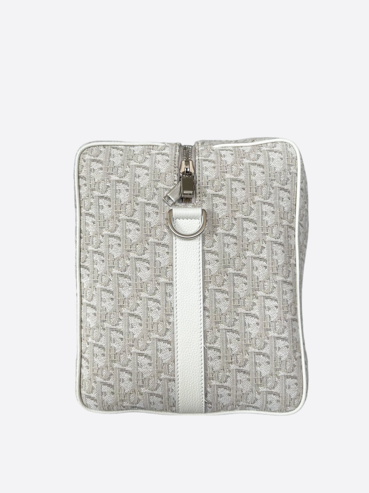 Dior White Oblique Lingot 50 Duffle Bag