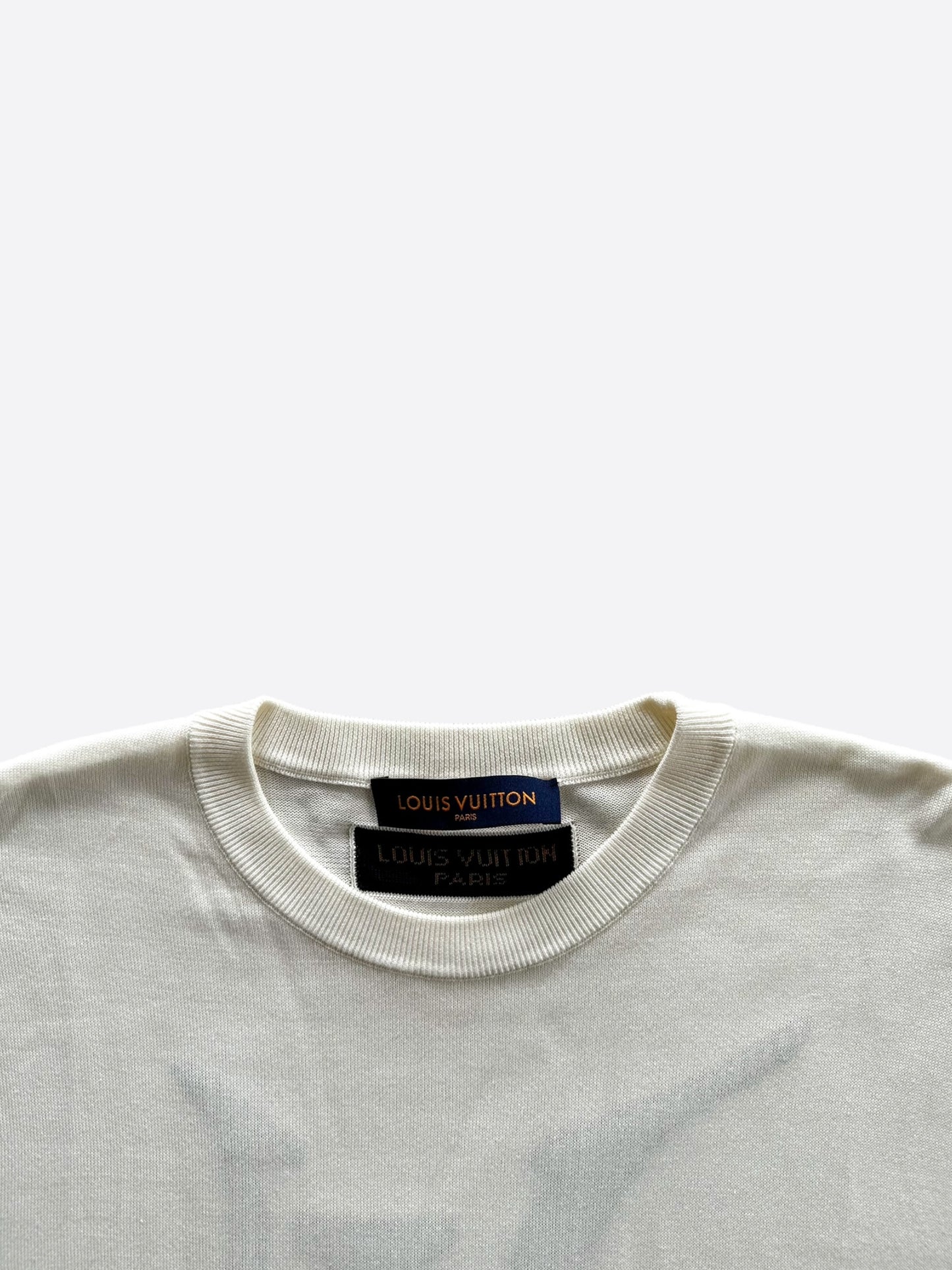 Louis Vuitton White End goal Intarsia T-Shirt
