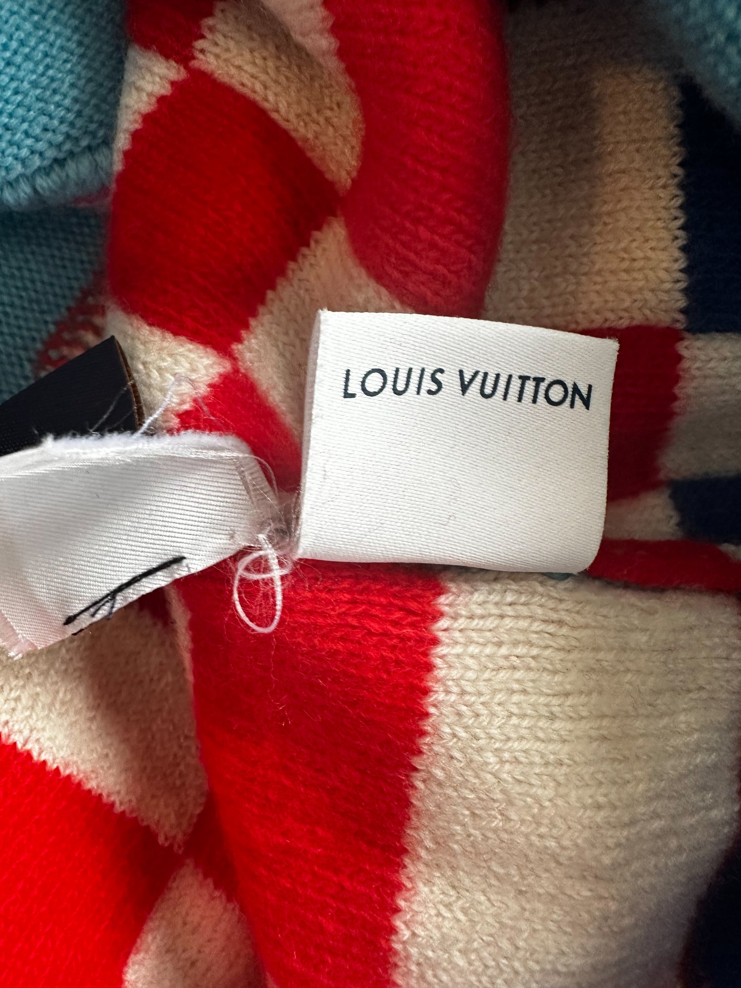 Louis Vuitton Blue Multicolor Distorted Giant Damier Sweater