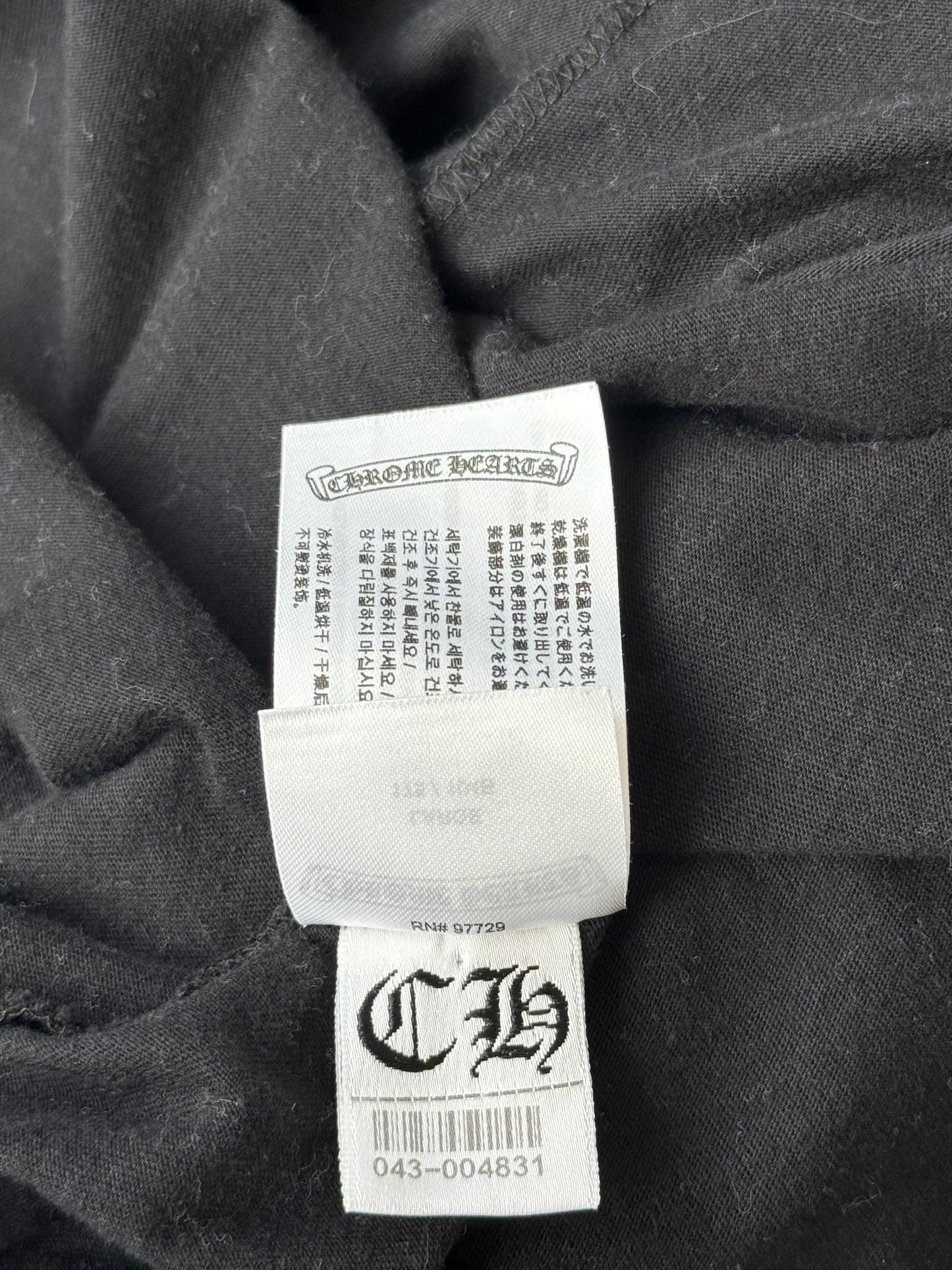 Chrome Hearts Black & White Neck Logo Longsleeve T-Shirt
