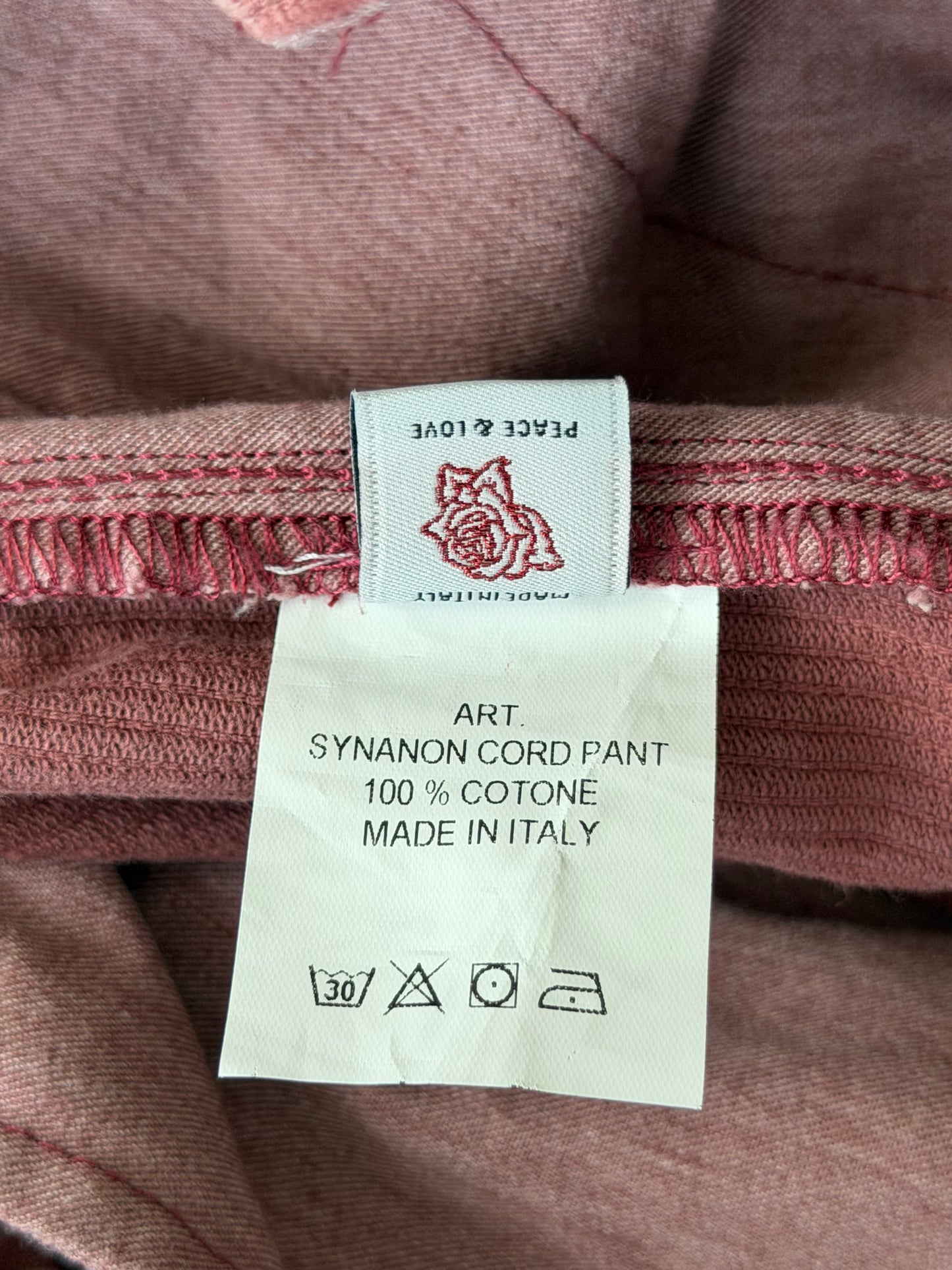 Paly Burgundy & White Synanon Cord Pleated Pants