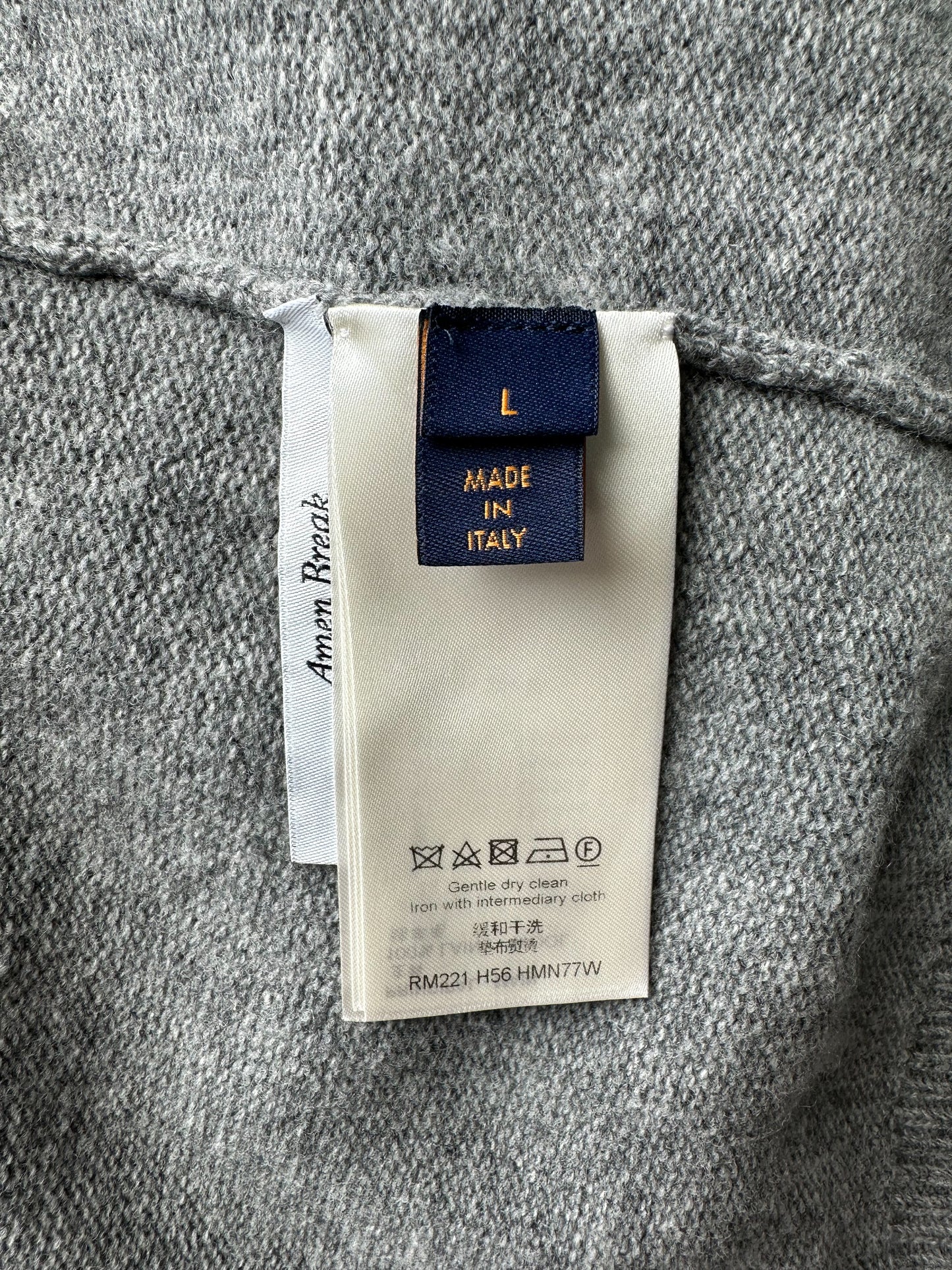 Louis Vuitton Grey Tiger Logo Knit Sweater