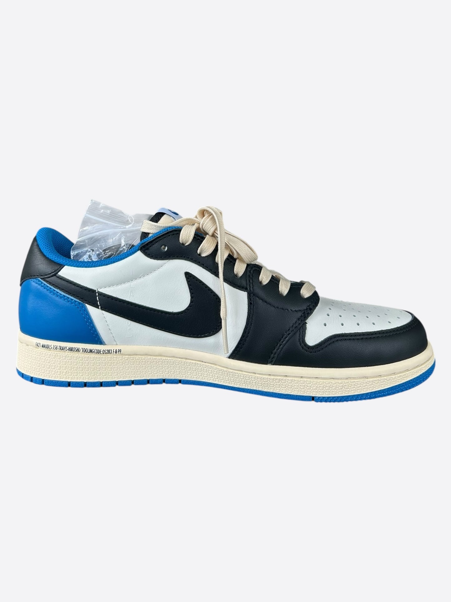 Nike Cactus Jack Fragment Blue & White Air Jordan 1 Low Top Sneakers