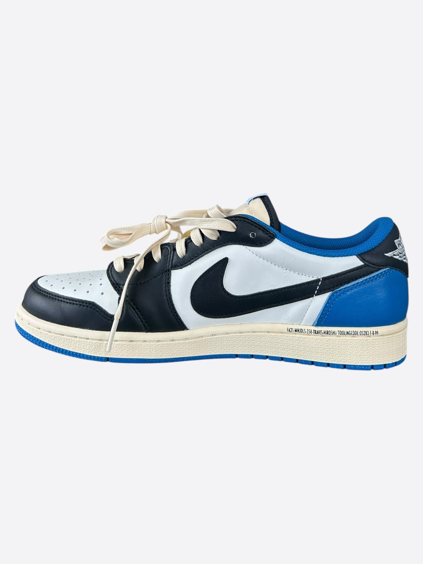 Nike Cactus Jack Fragment Blue & White Air Jordan 1 Low Top Sneakers