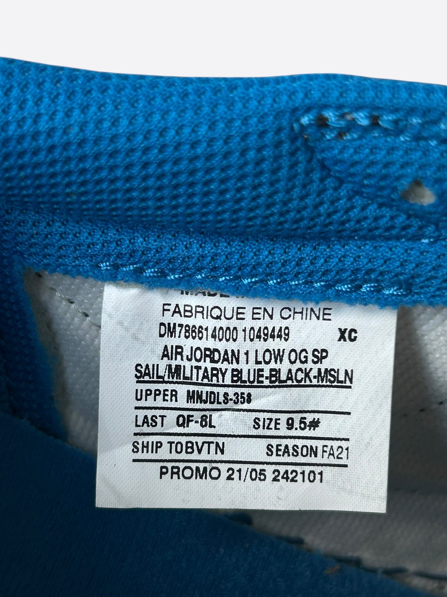 Nike Cactus Jack Fragment Blue & White Air Jordan 1 Low Top Sneakers