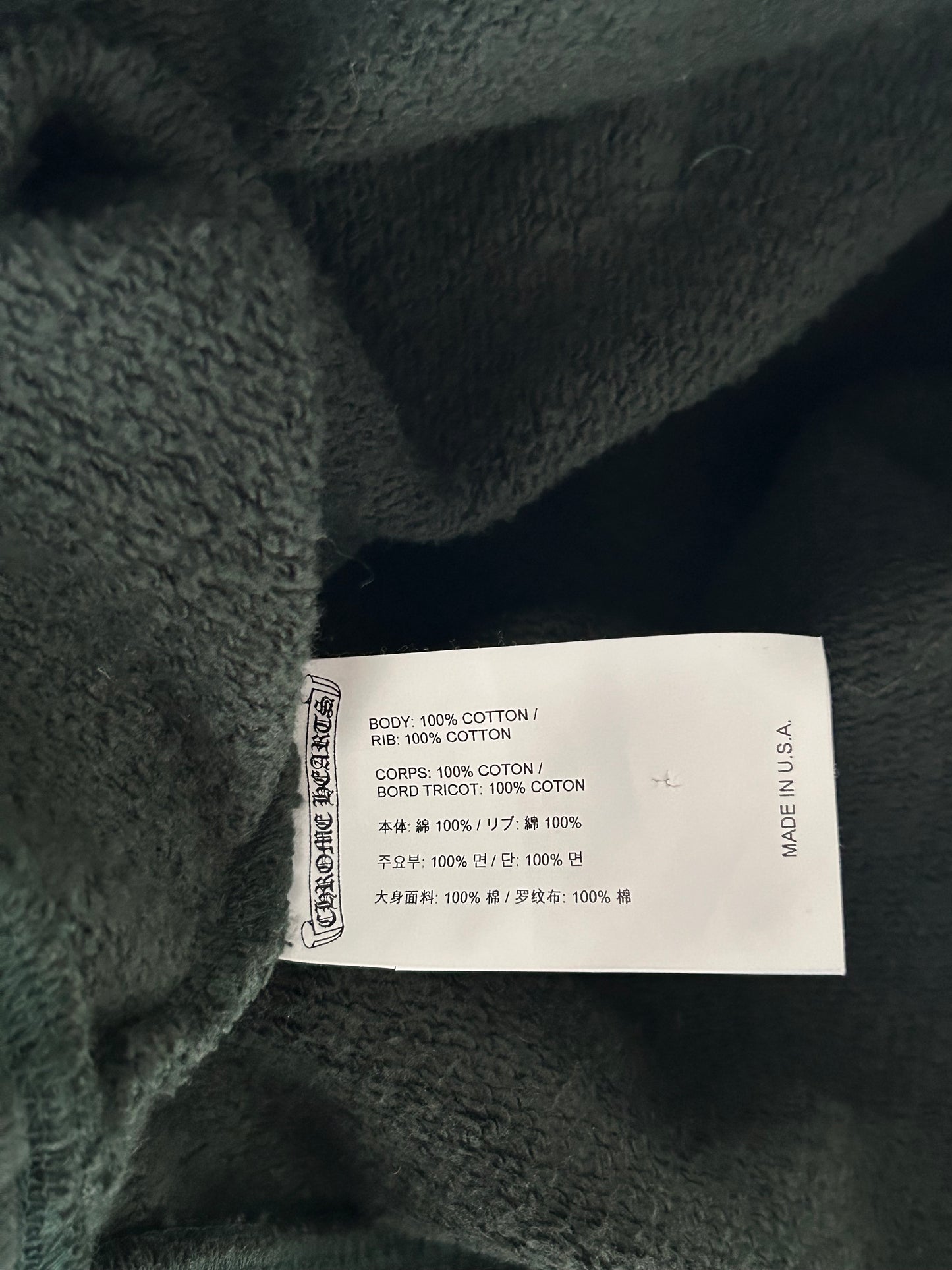 Chrome Hearts Green & White Embroidered Logo Hoodie