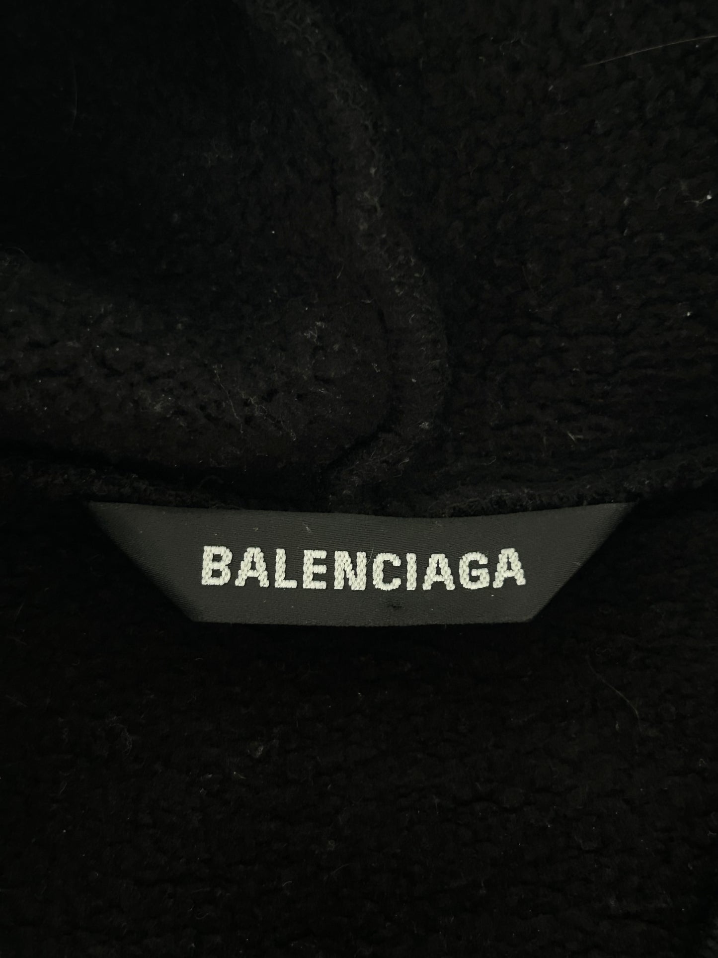 Balenciaga Black Notre Dame Distressed Hoodie