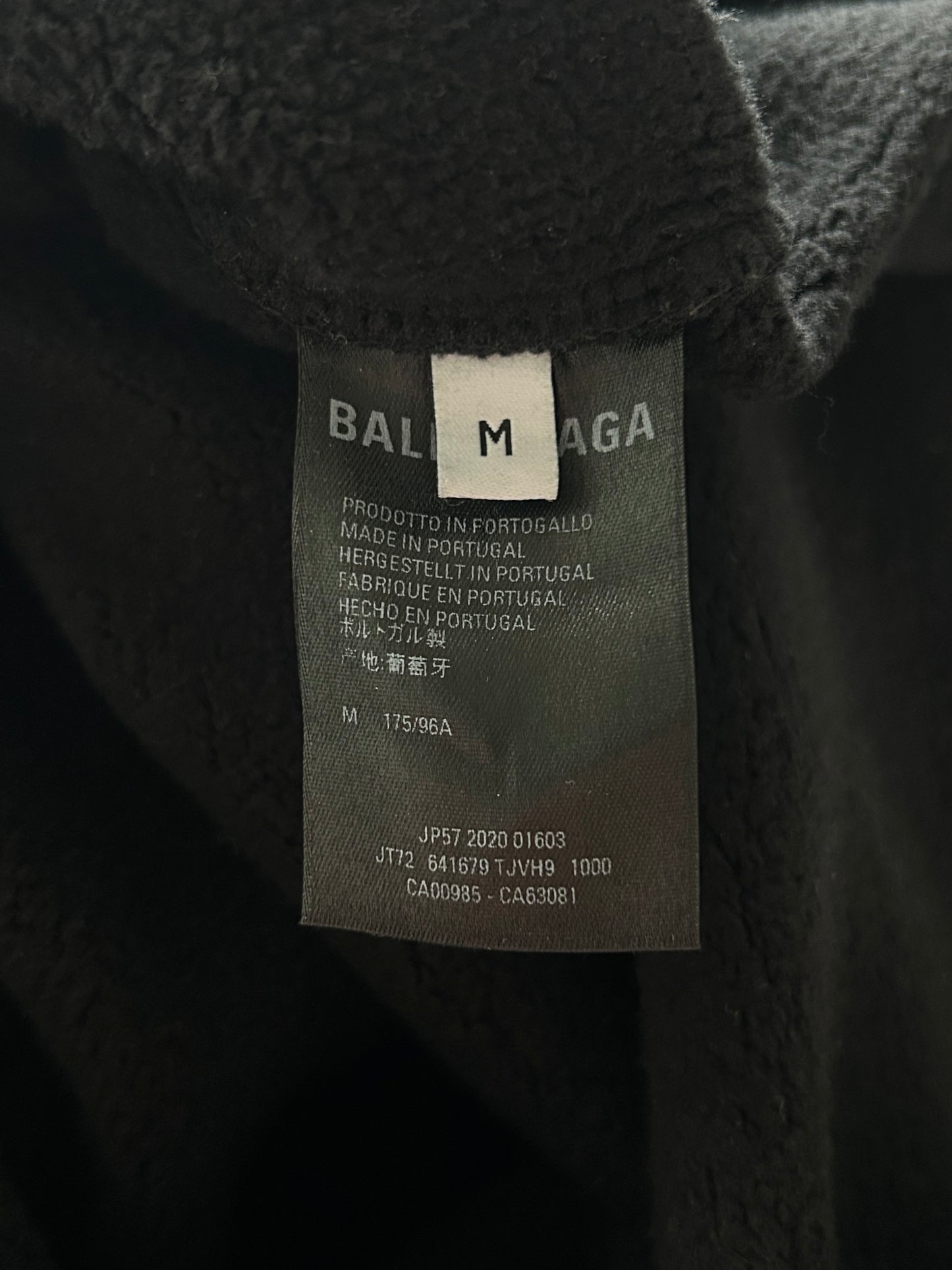 Balenciaga Black Notre Dame Distressed Hoodie