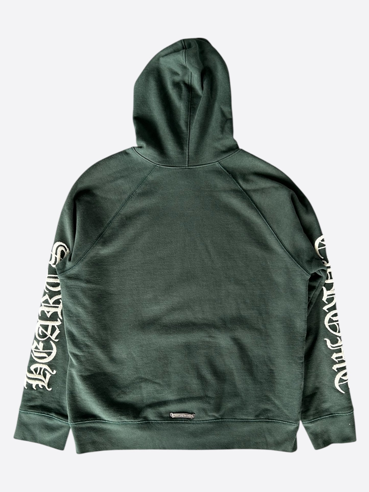 Chrome Hearts Green & White Embroidered Logo Hoodie