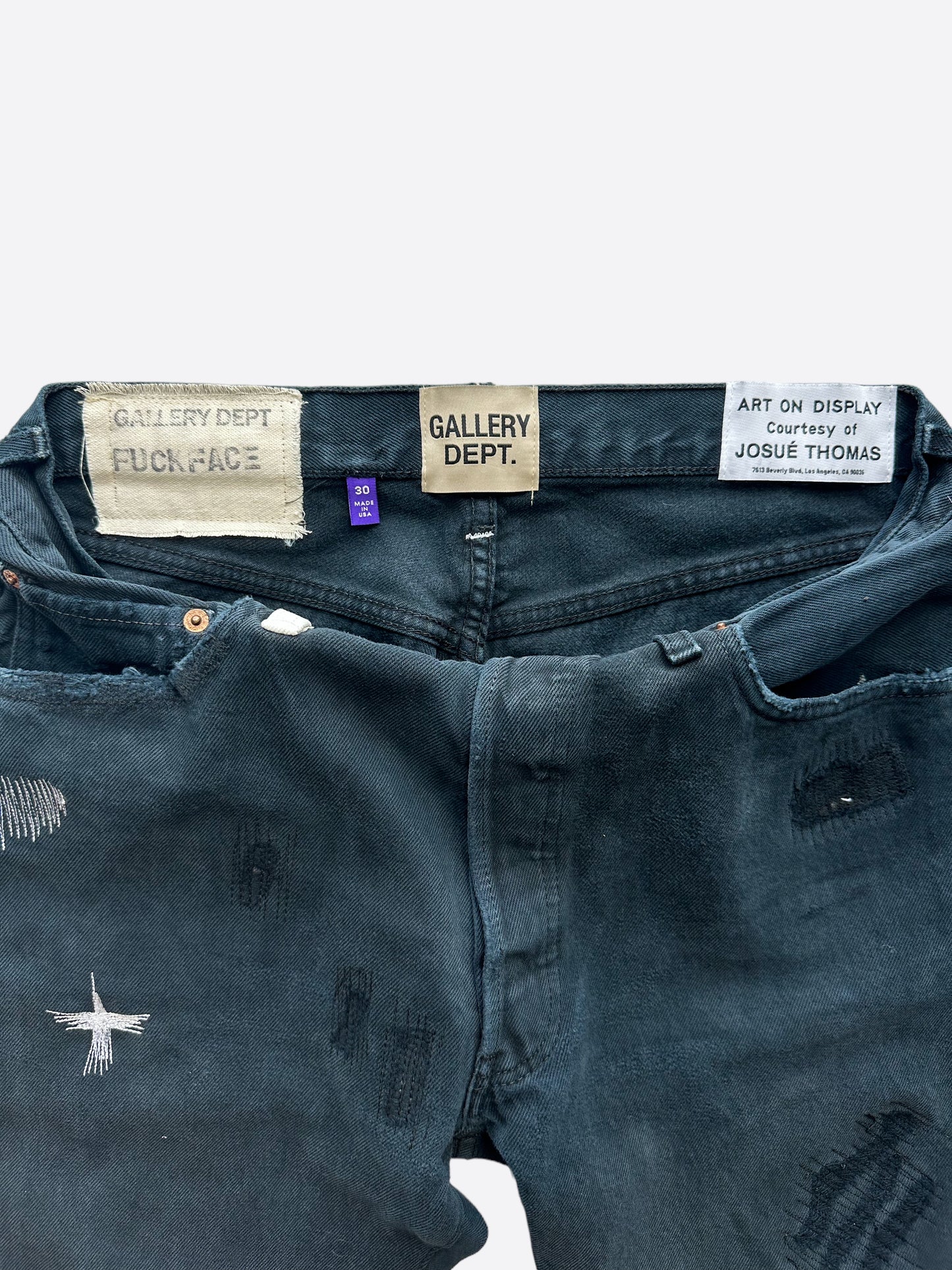 Gallery Dept Black F**k Face Distressed Jeans