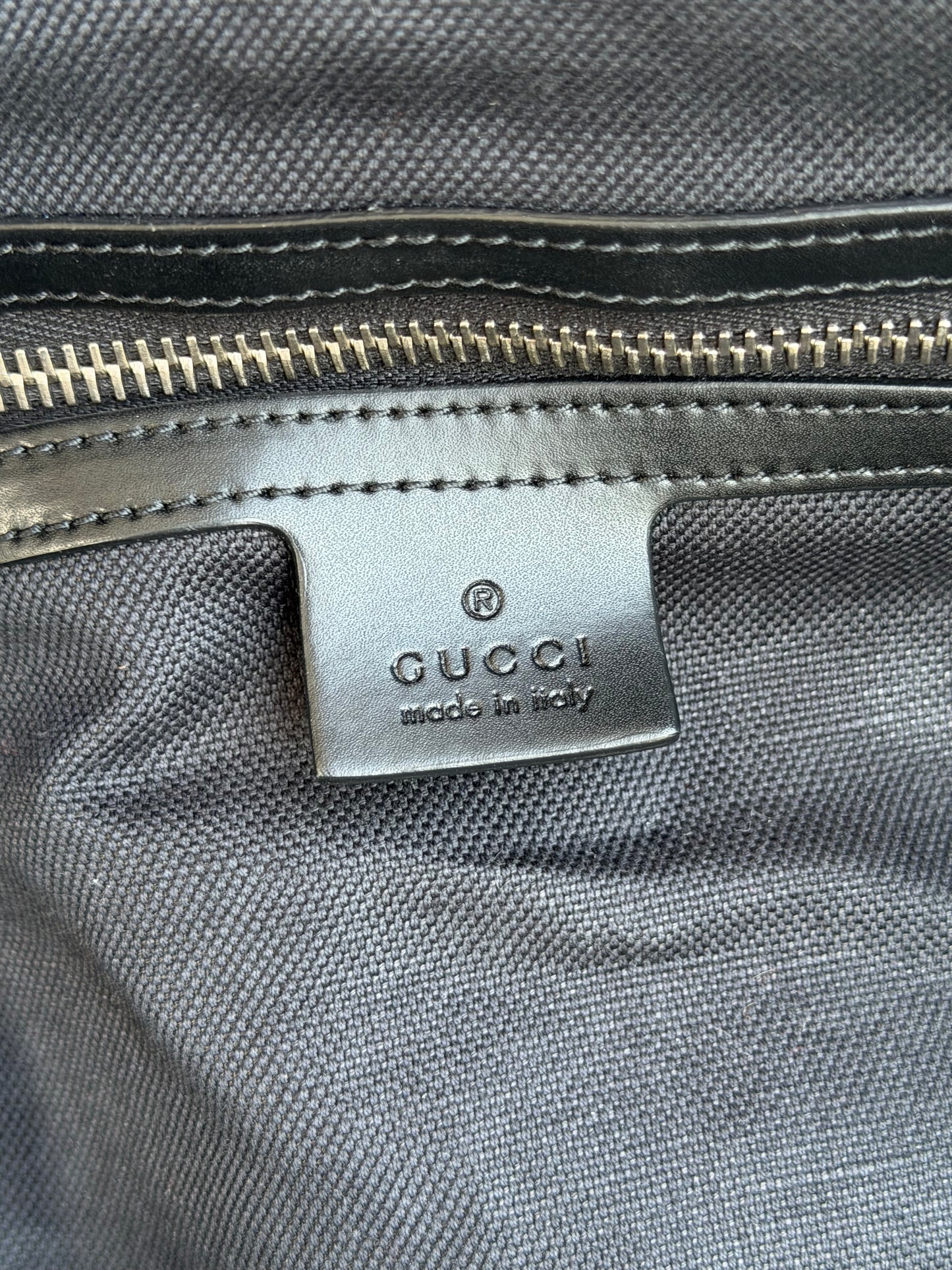 Gucci Black GG Monogram Large Duffel Bag