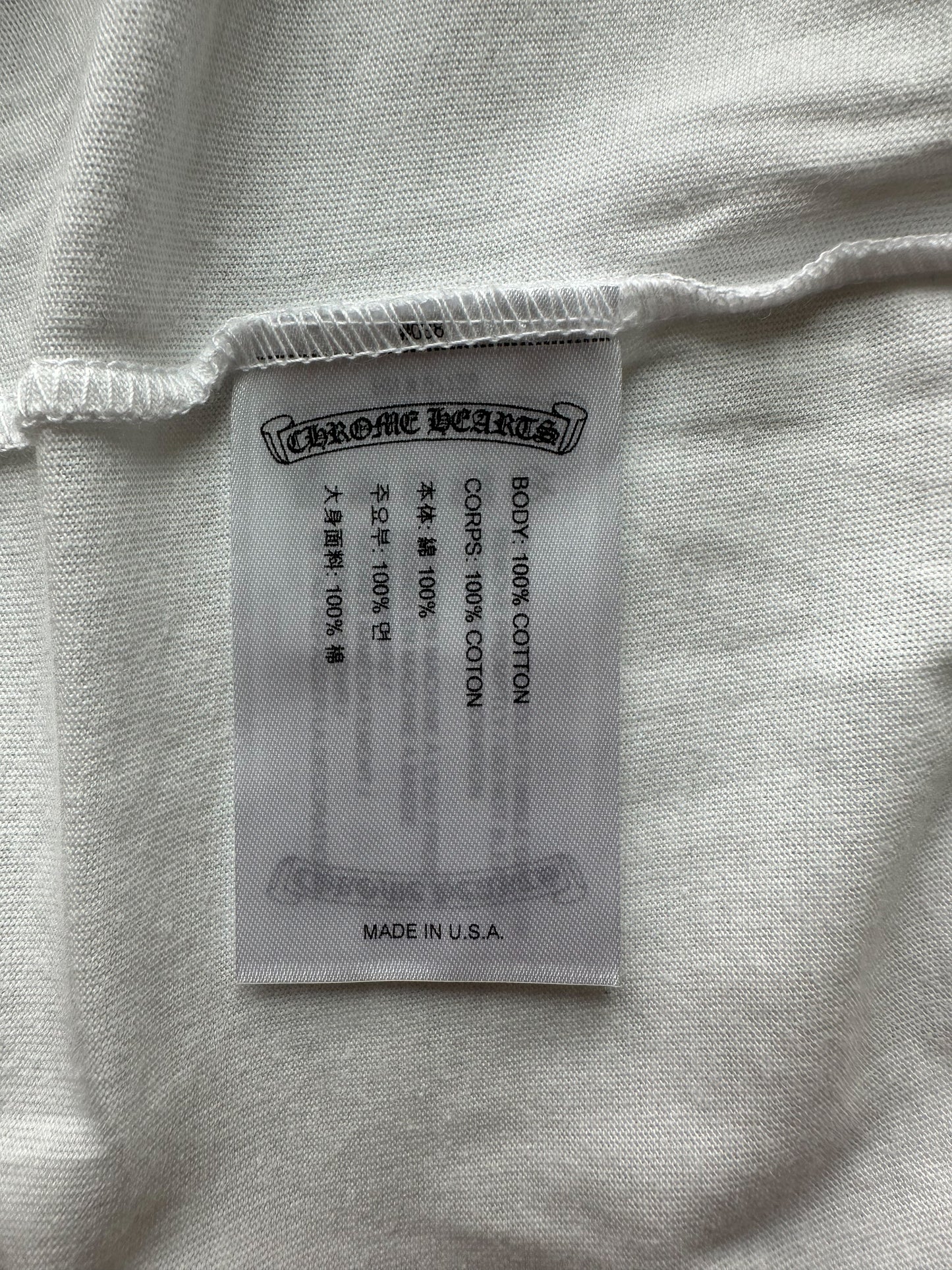 Chrome Hearts White Multicolor Horseshoe Logo Longsleeve T-Shirt