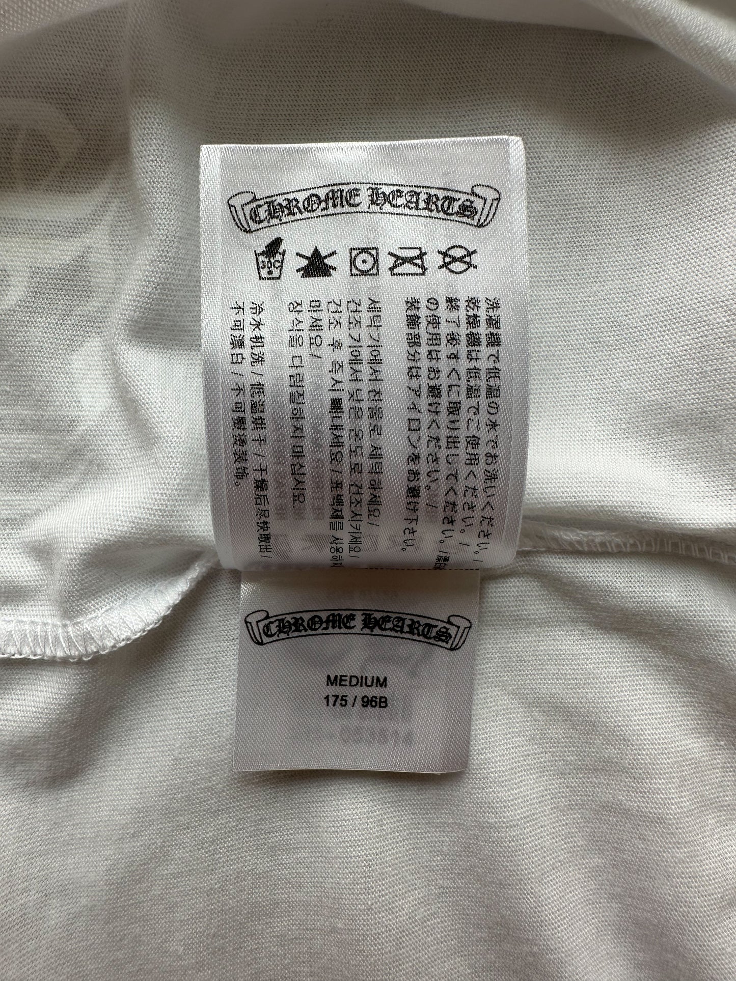 Chrome Hearts White Multicolor Horseshoe Logo Longsleeve T-Shirt