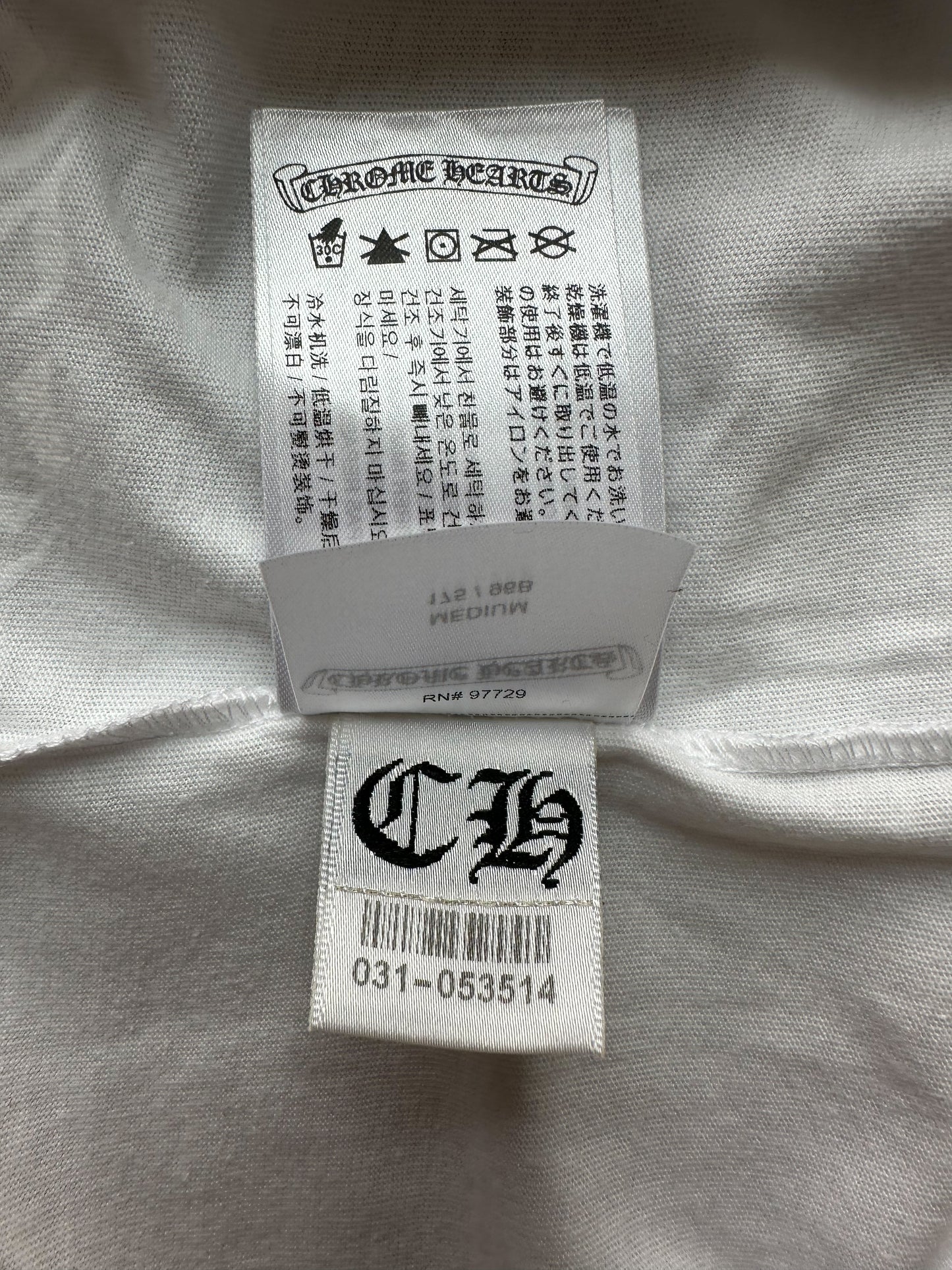 Chrome Hearts White Multicolor Horseshoe Logo Longsleeve T-Shirt