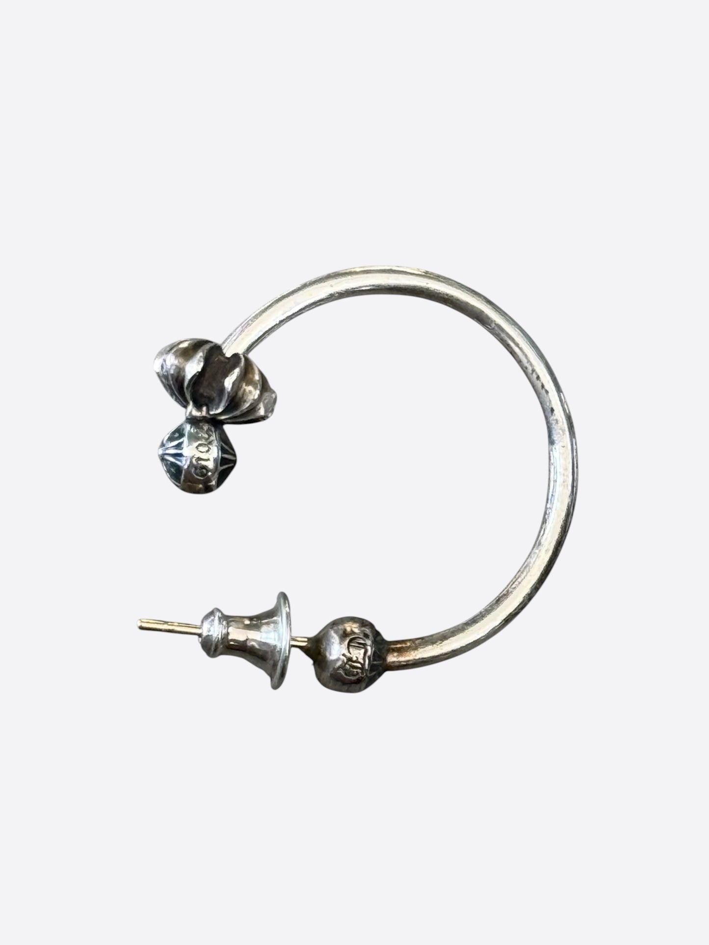Chrome Hearts Silver Spinner Hoop Earrings