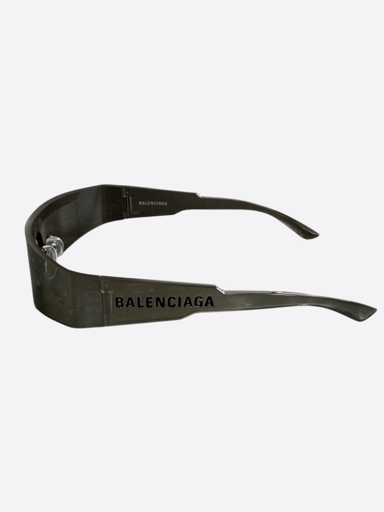 Balenciaga Black Mono Rectangle Sunglasses