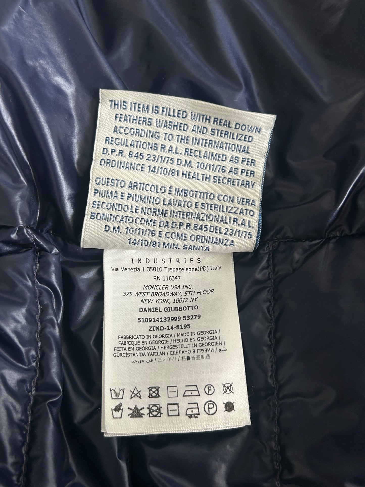 Moncler Navy Daniel Down Jacket